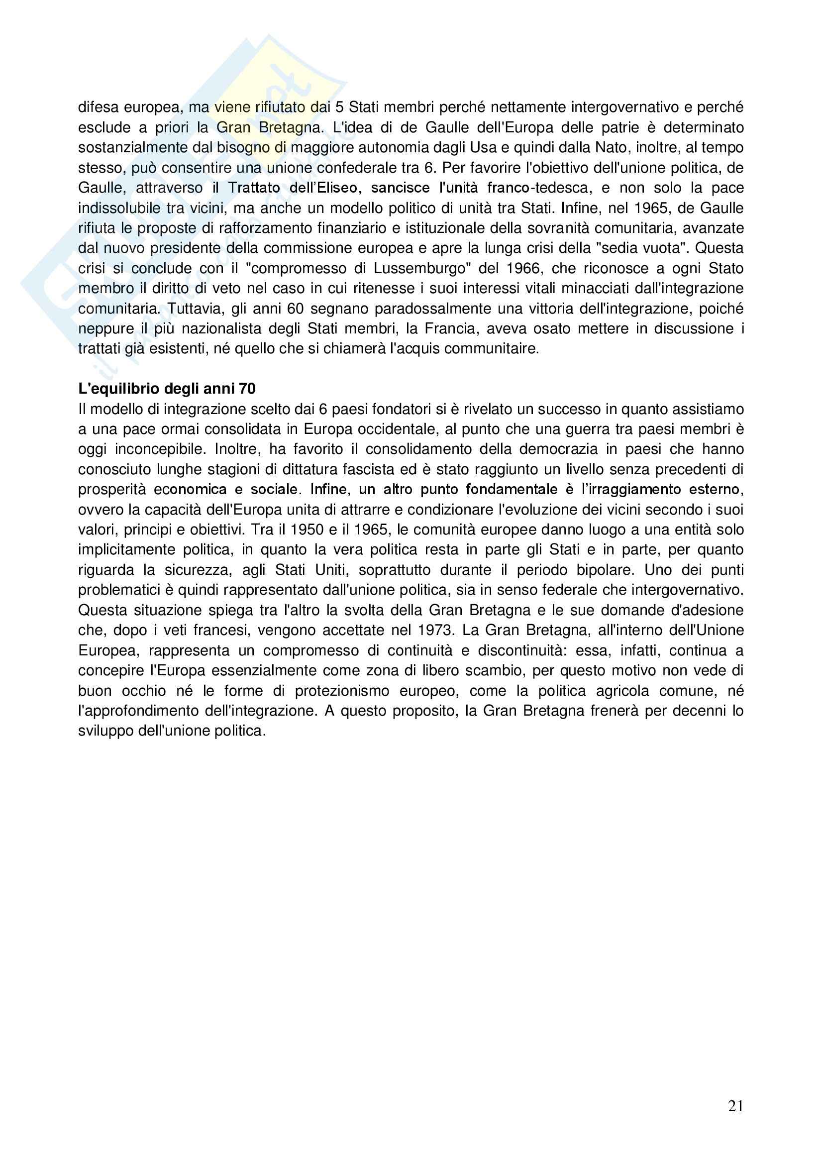 Riassunto esame Storia delle dottrine politiche, prof. Telò, libro consigliato Dallo Stato all'Europa, Telò Pag. 21