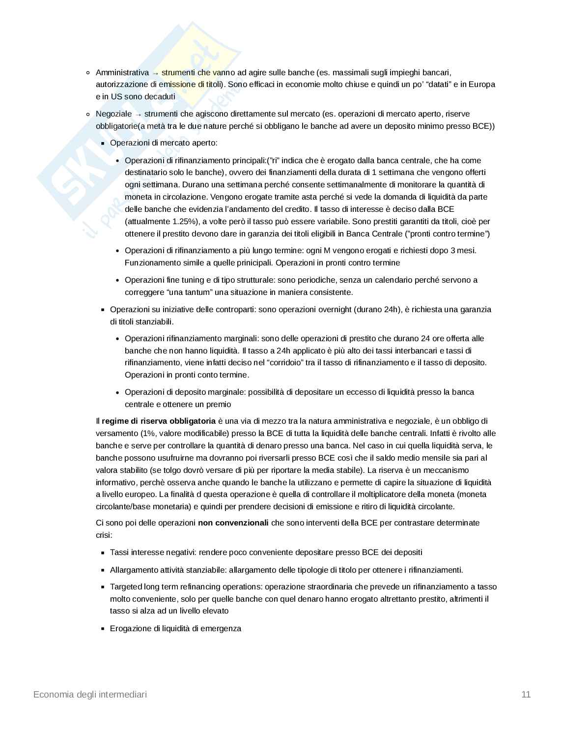 Appunti di Economia degli intermediari finanziari  Pag. 11
