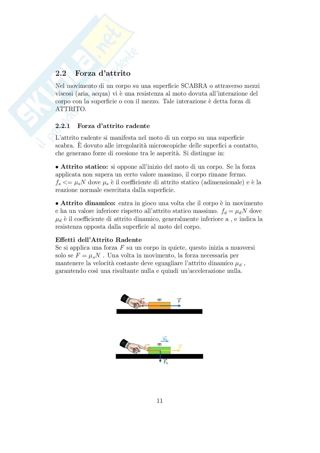 Appunti completi di Fisica: cinematica, dinamica e corpo rigido (teoria e formule) Pag. 11