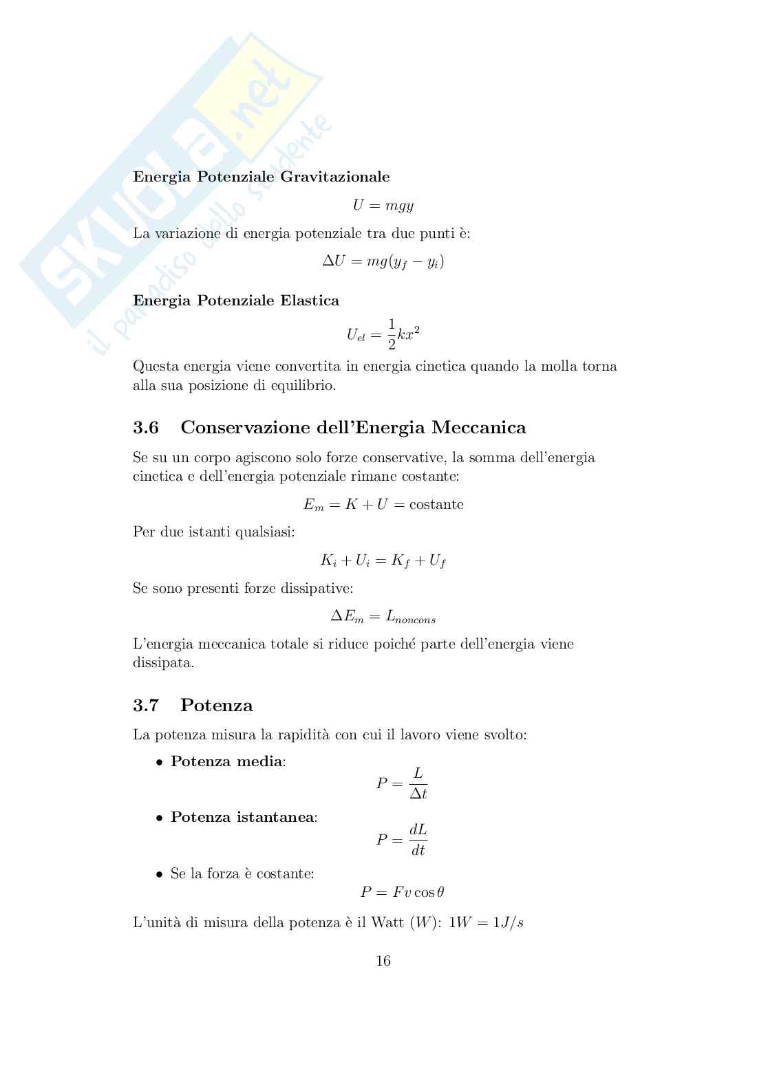 Appunti completi di Fisica: cinematica, dinamica e corpo rigido (teoria e formule) Pag. 16