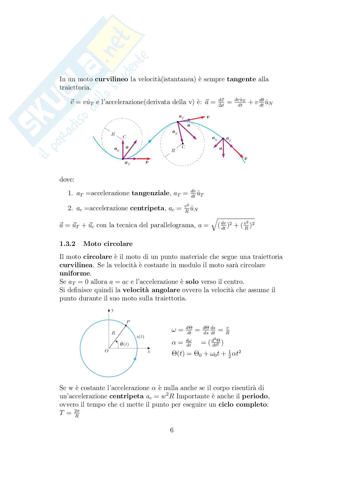 Appunti completi di Fisica: cinematica, dinamica e corpo rigido (teoria e formule) Pag. 6