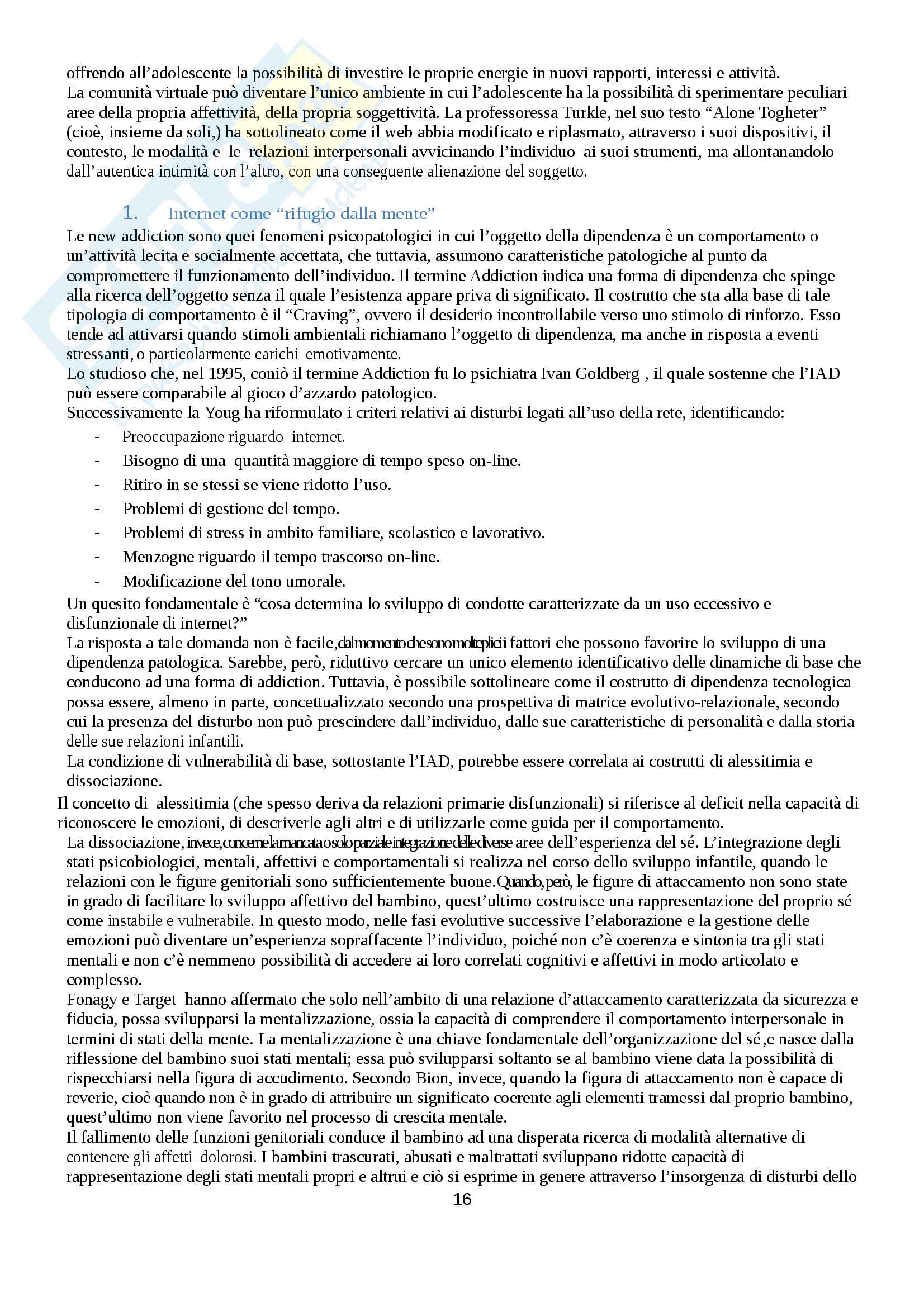 Riassunto esame psicoterapia di gruppo, Prof. Marco Caccioppo, libro consigliato: "La prossimità a distanza" di Cacioppo Severino Pag. 16