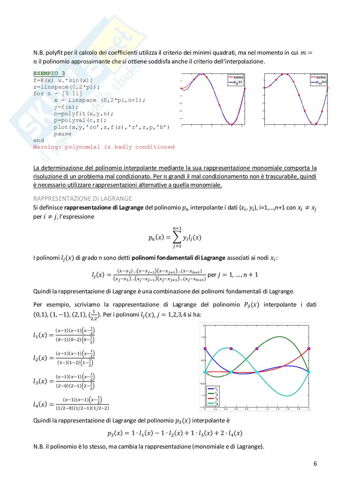 Calcolo numerico - Appunti con tutte le esercitazioni svolte Pag. 6