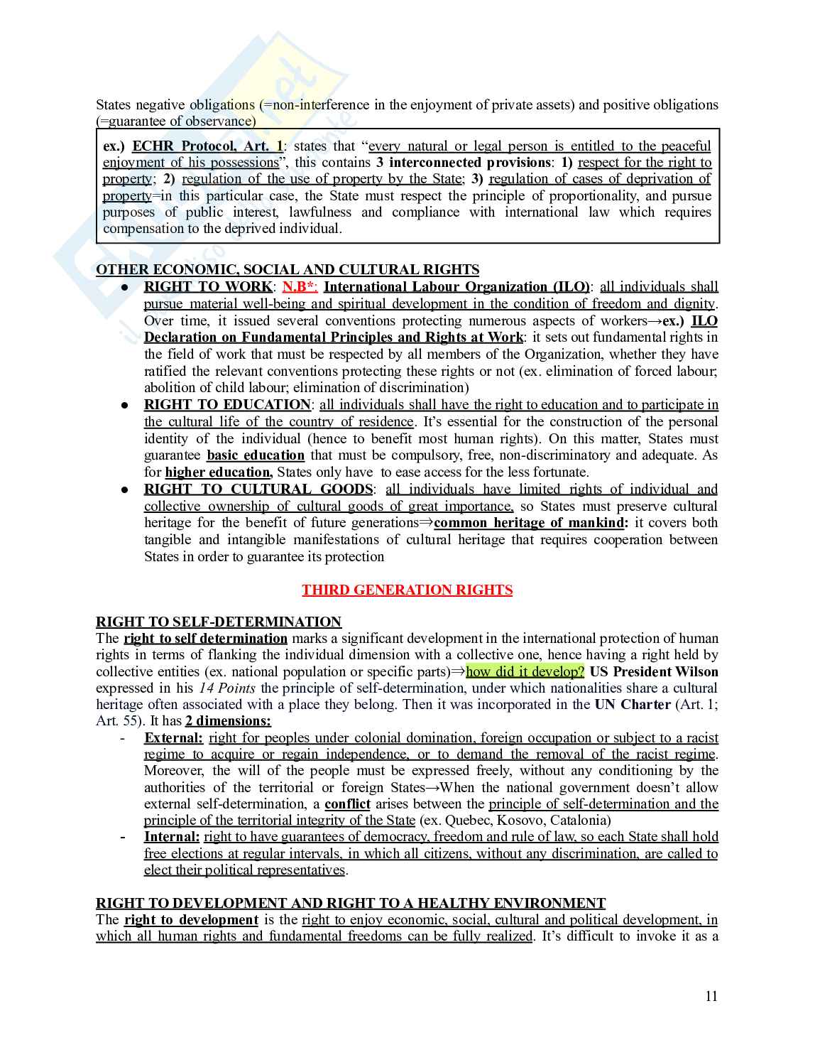 Appunt di Human Rights Pag. 11