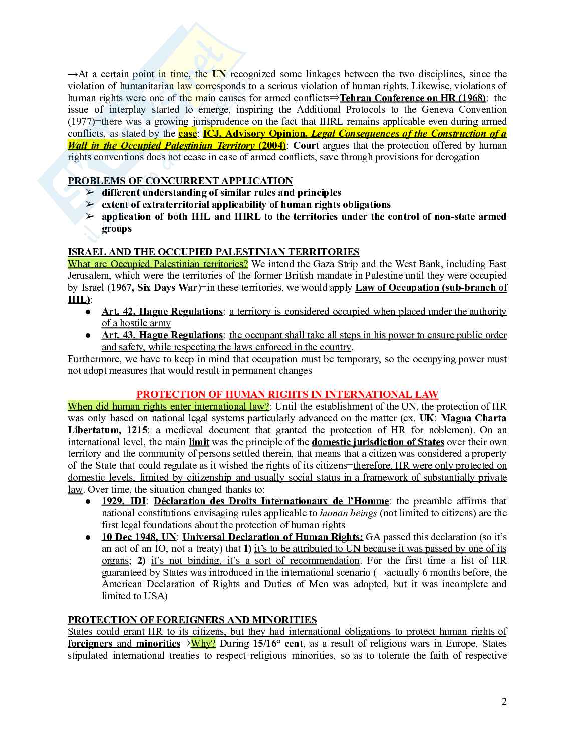 Appunt di Human Rights Pag. 2
