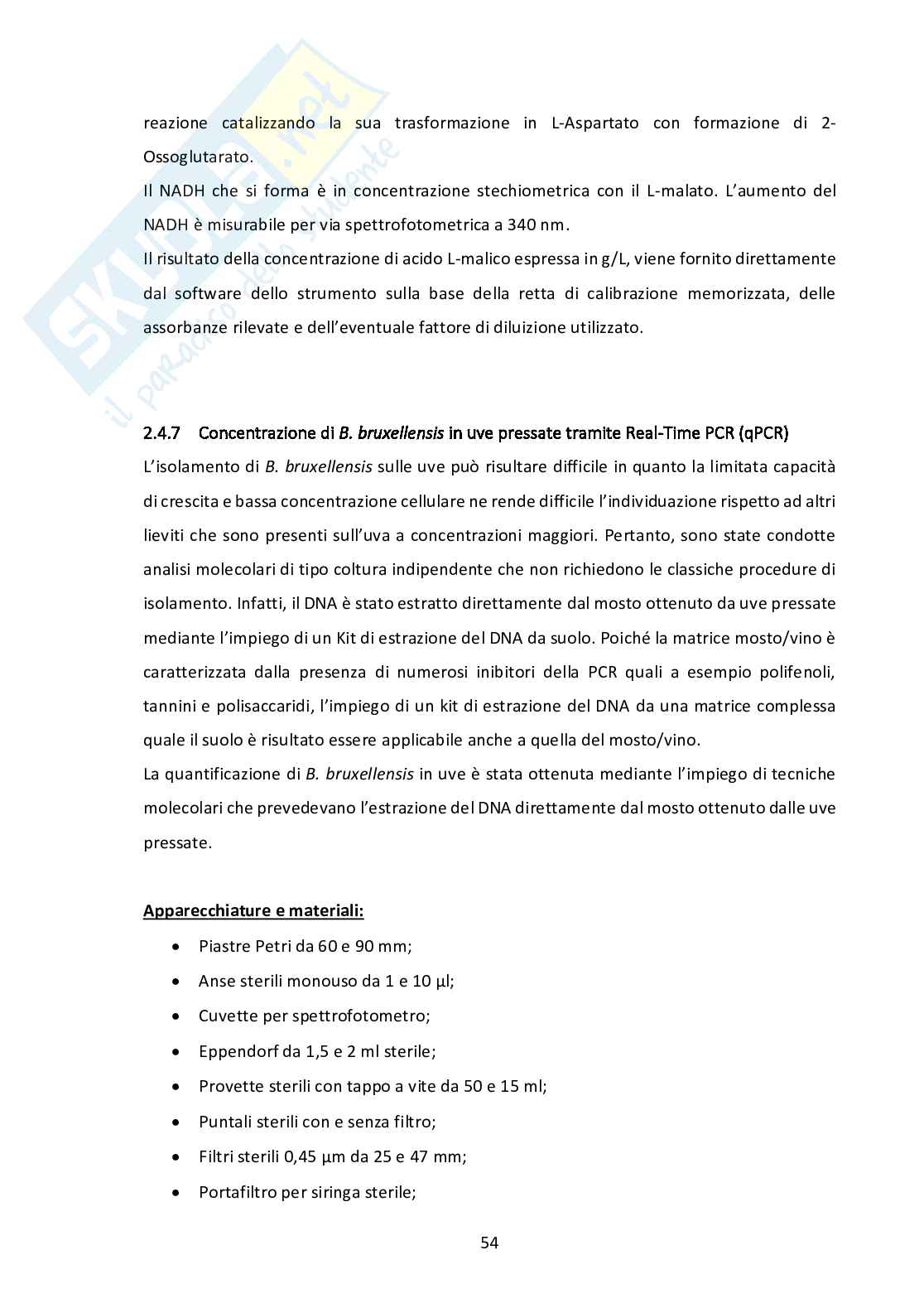 Strategie di monitoraggio e controllo di Brettanomyces bruxellensis in uve, mosti e vini Pag. 56