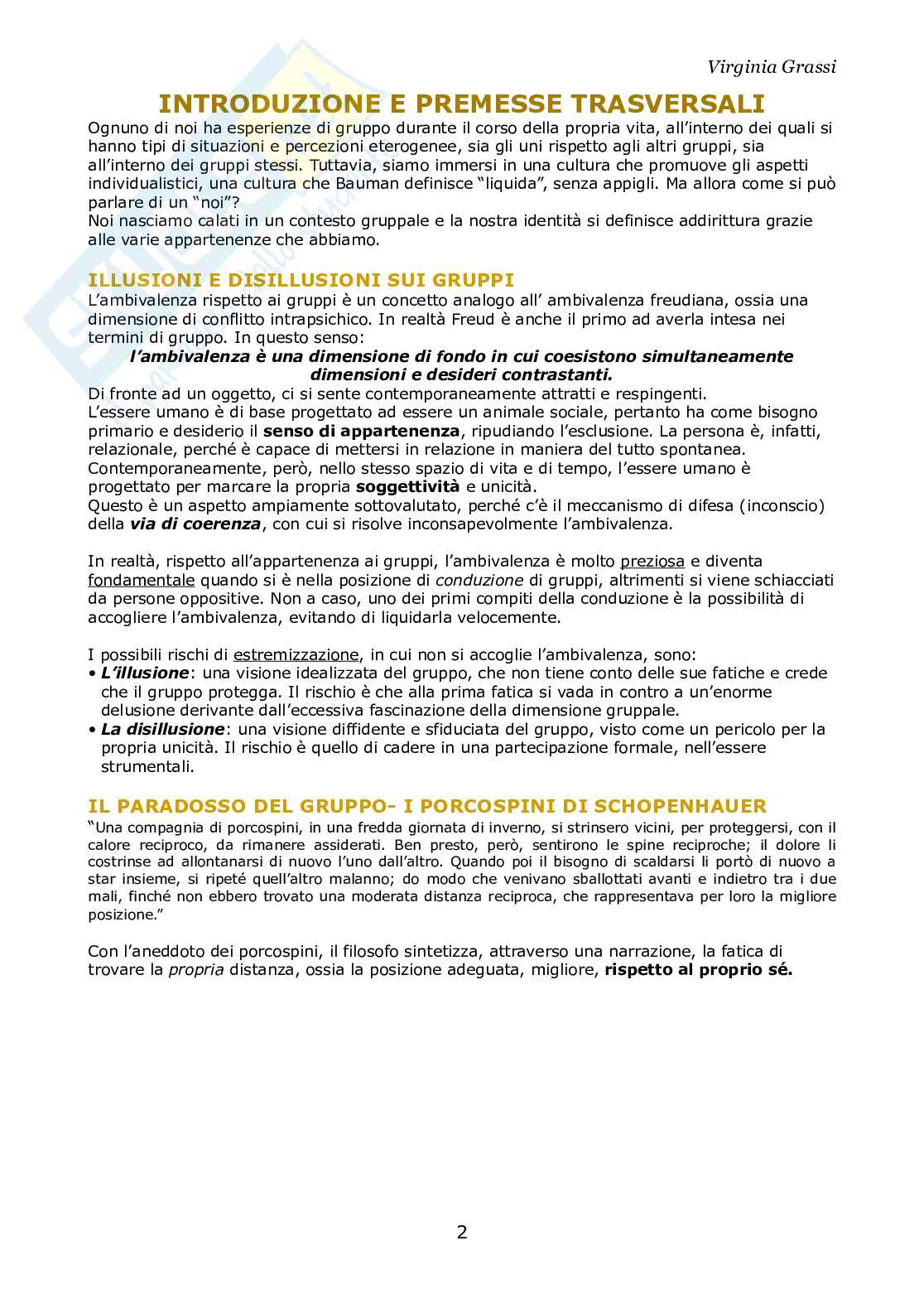 Metodi e tecniche di conduzione dei gruppi Pag. 2