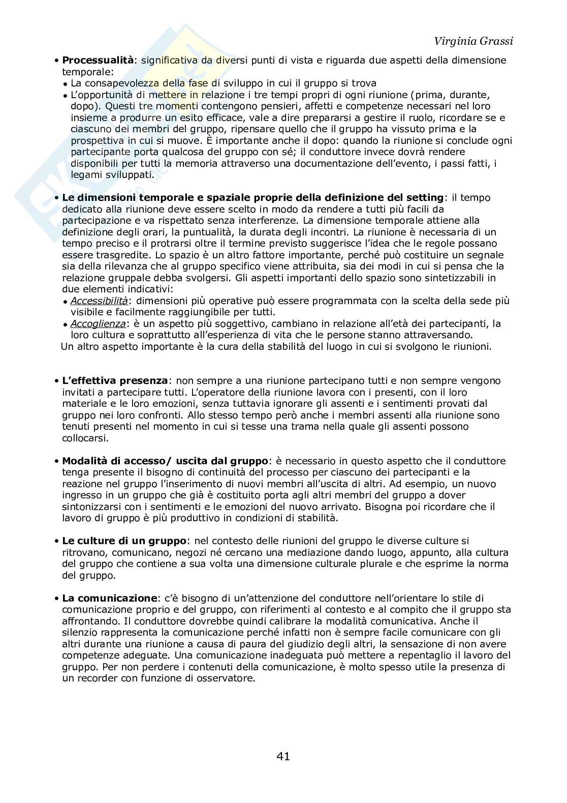 Metodi e tecniche di conduzione dei gruppi Pag. 41