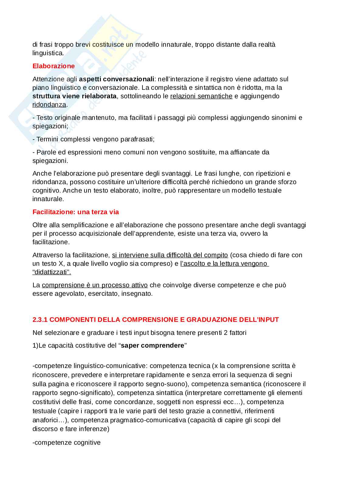 Riassunto esame Didattica delle lingue moderne, Prof. Nuzzo Elena, libro consigliato Input, output e interazione nell'uso delle lingue, Nuzzo Pag. 2