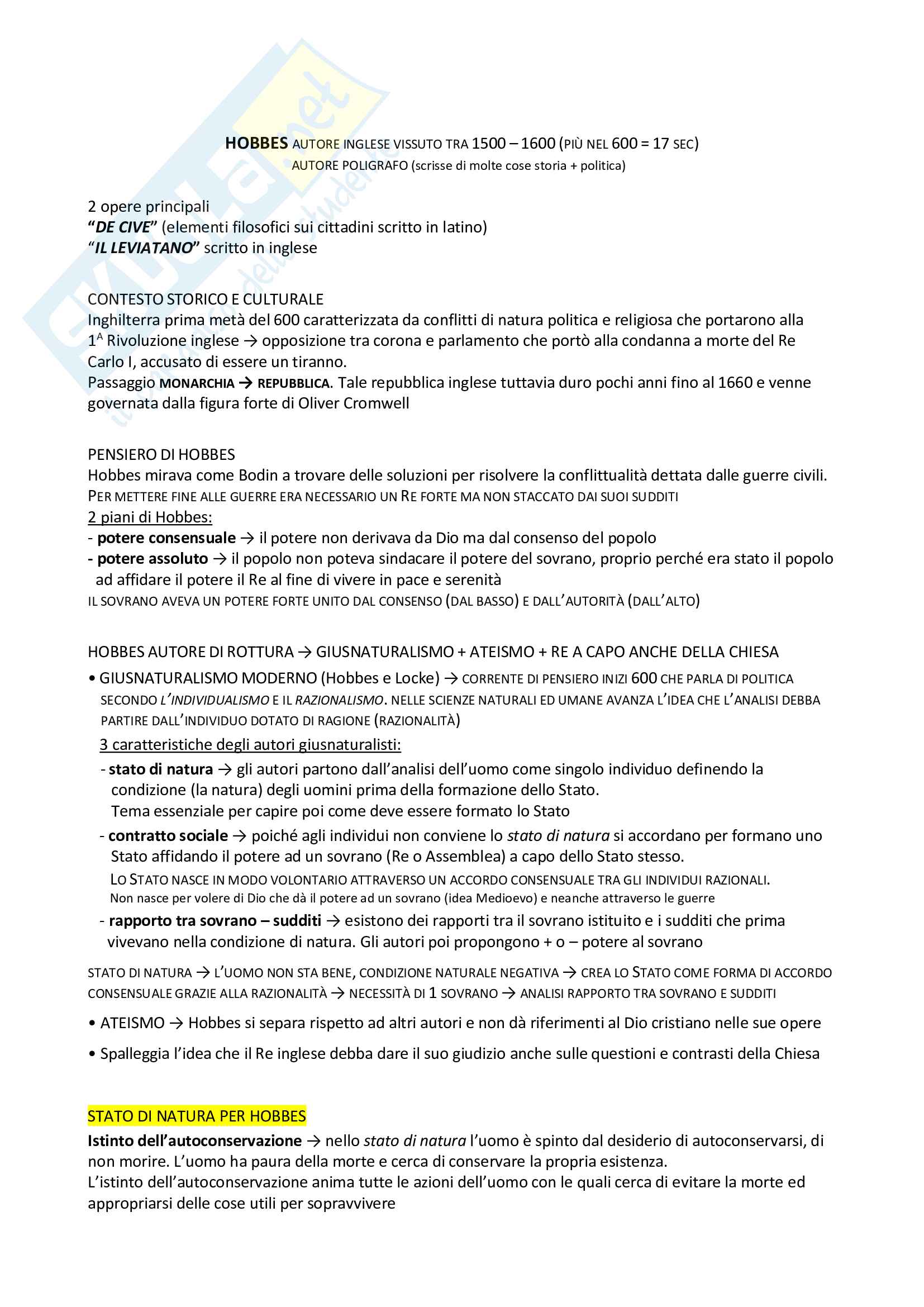 Storia delle dottrine politiche (istituzionale e monografica) Pag. 21