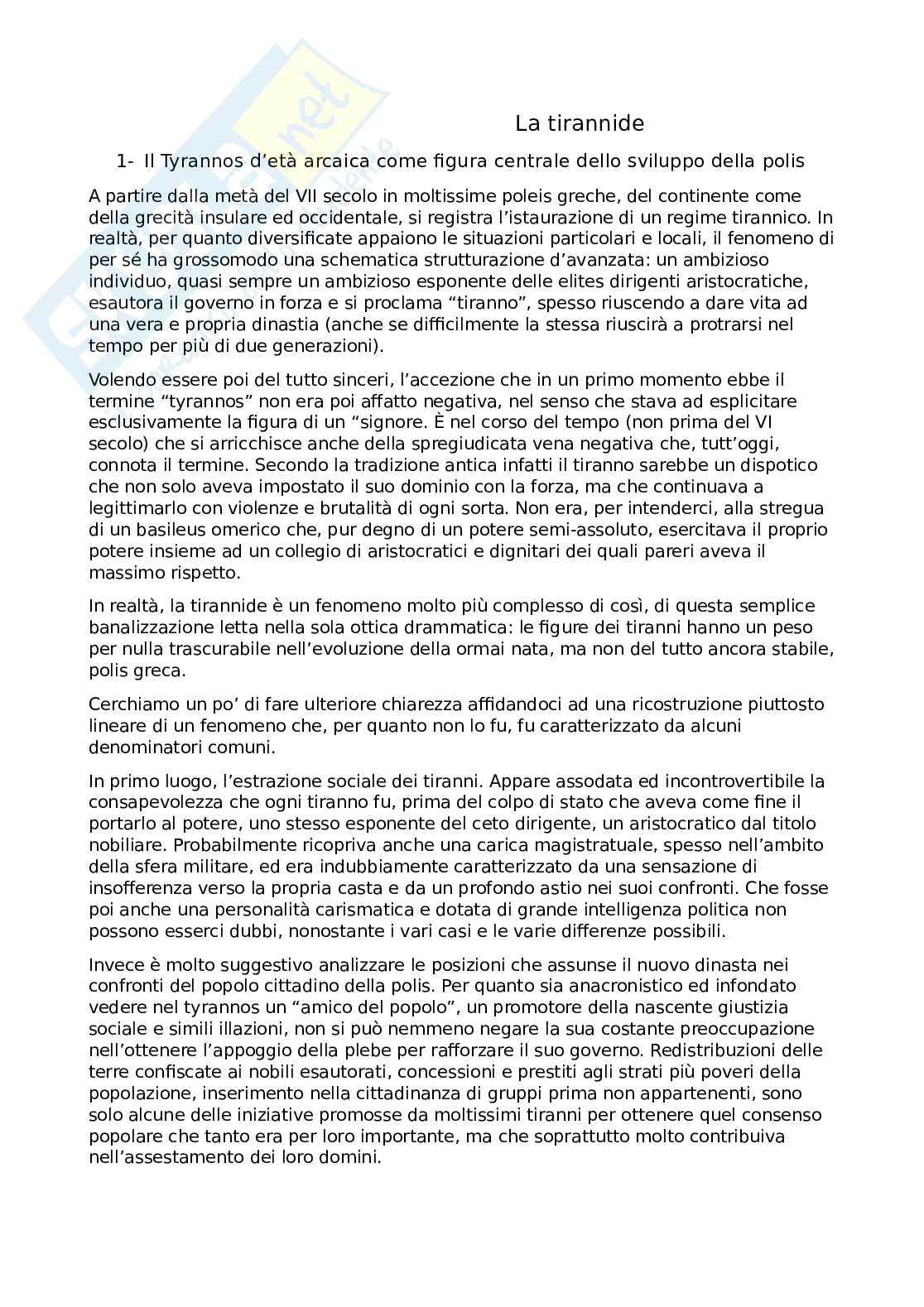 Riassunto esame Storia greca, Prof. Gallo Luigi, libro consigliato Storia greca, Gallo Pag. 1