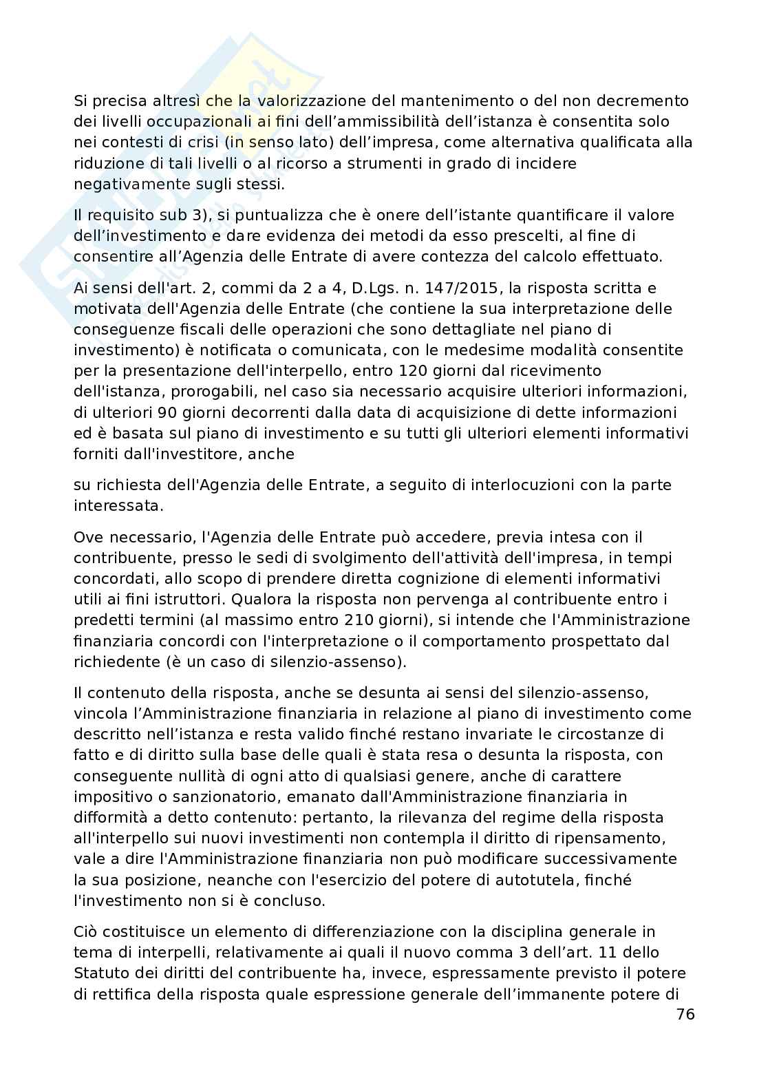 Appunti di Diritto tributario avanzato (3 crediti) Pag. 76