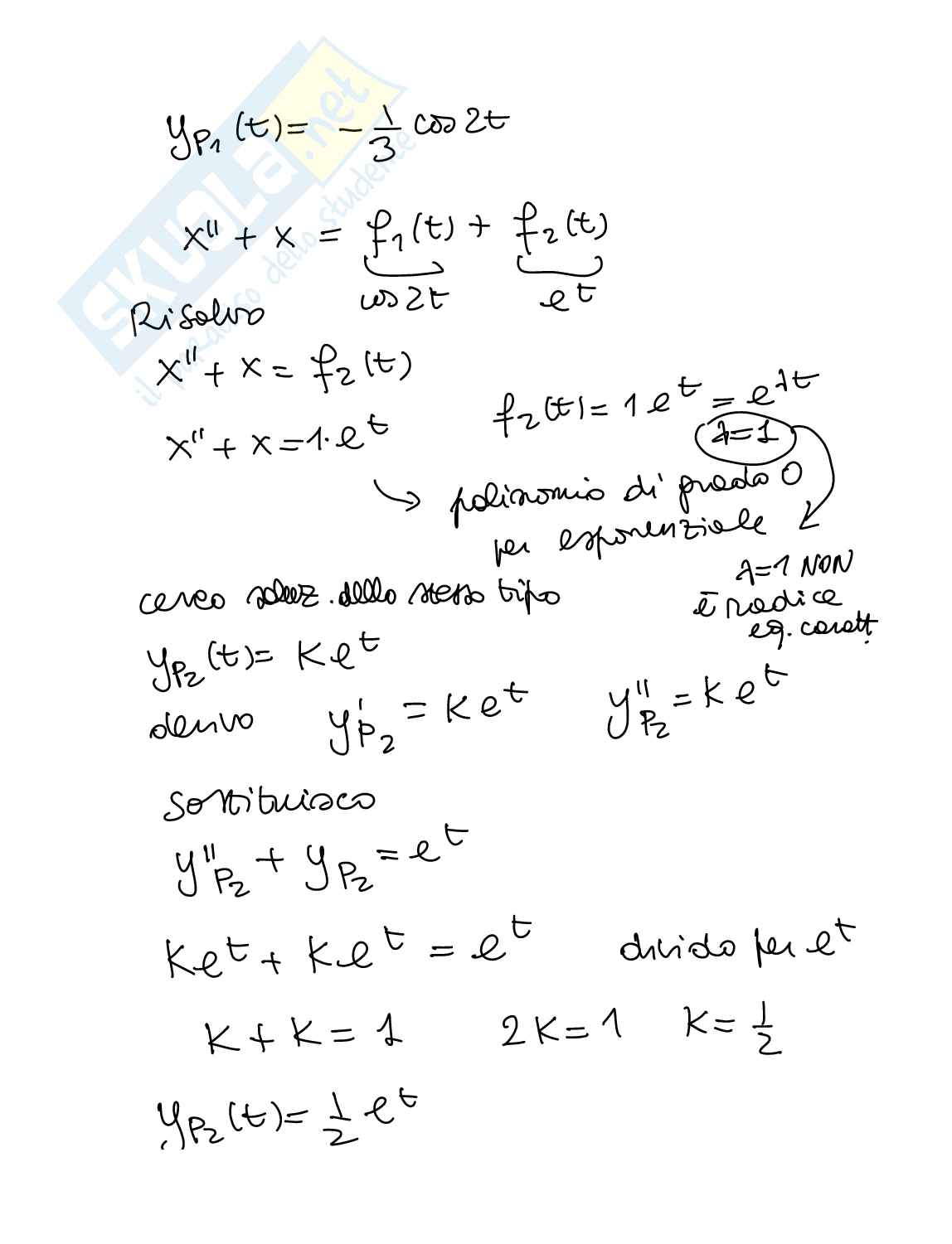 Analisi 1- equazioni differenziali di secondo grado Pag. 11