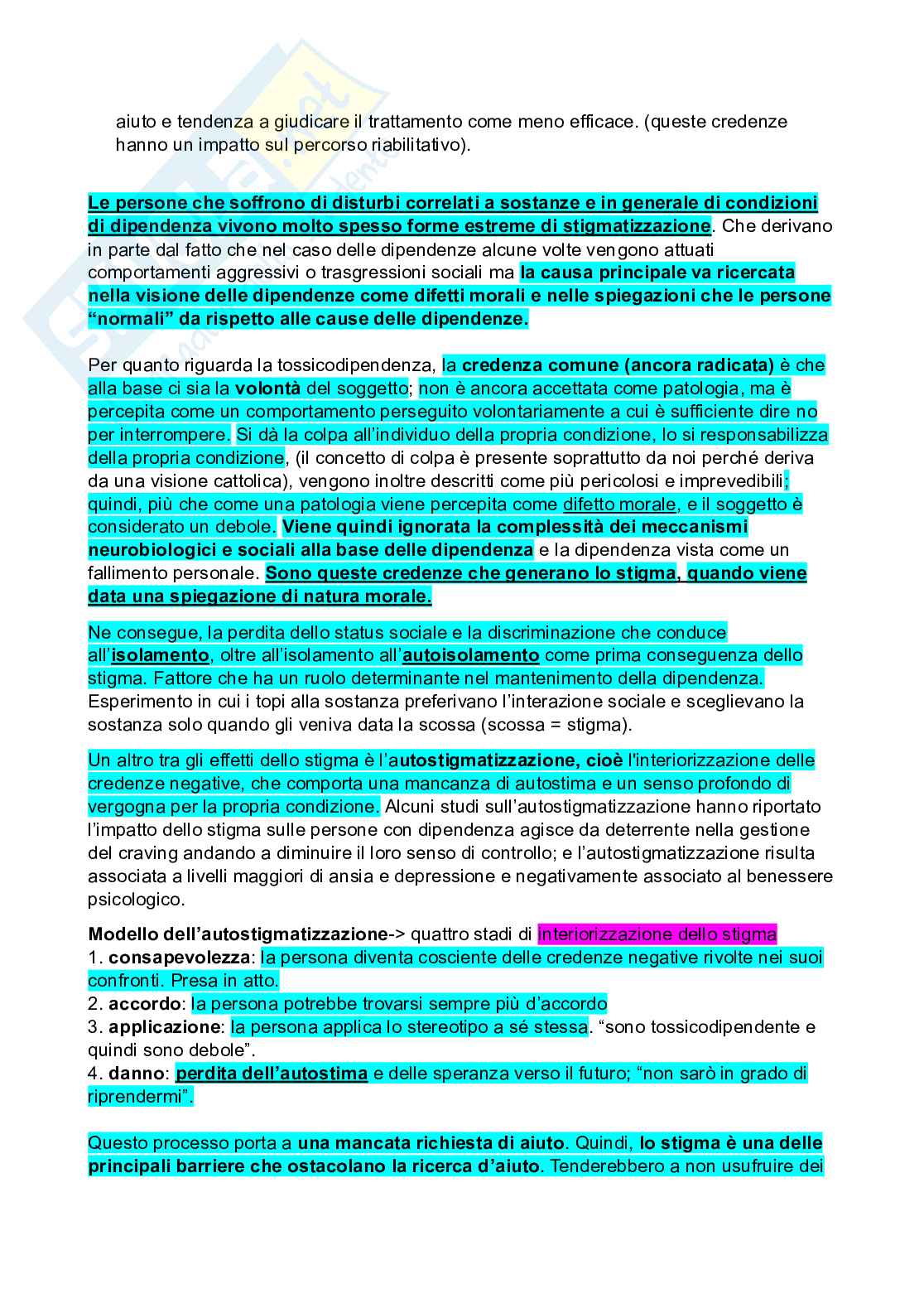 Psicobiologia delle dipendenze  Pag. 2