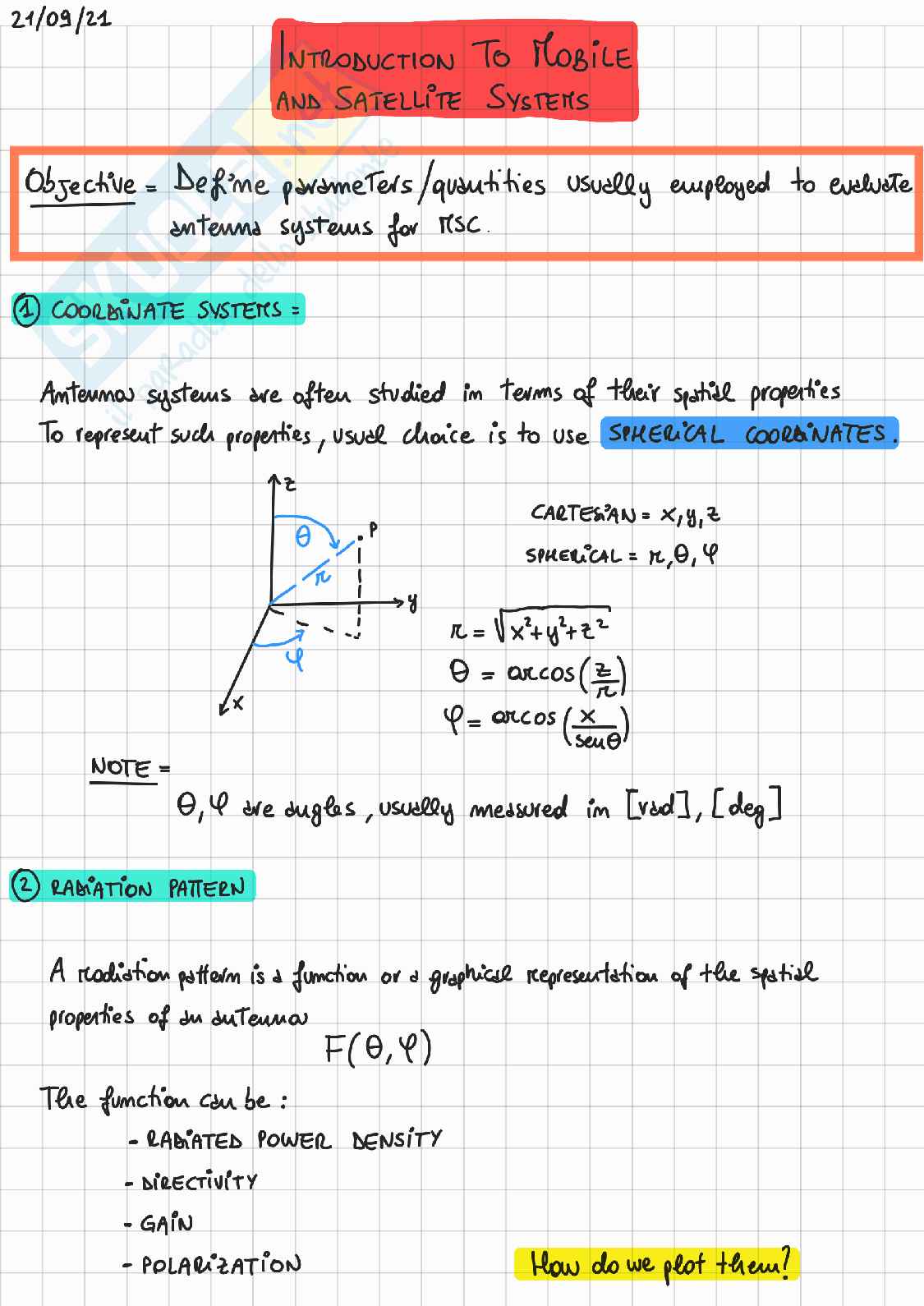 Mobile and satellite communications Pag. 1