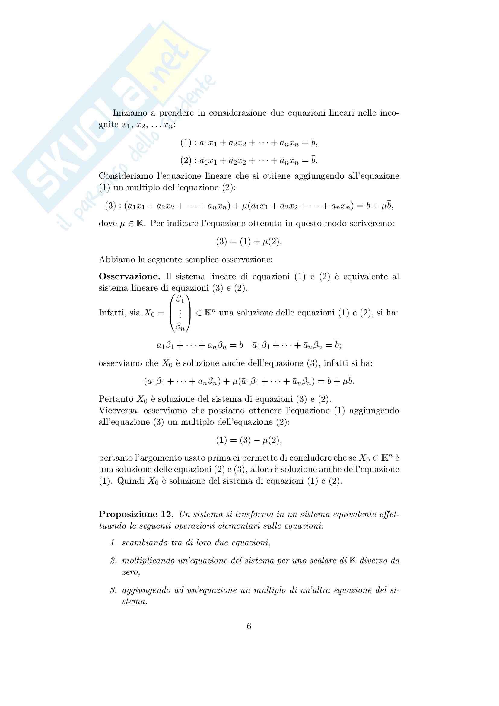 Sistemi lineari Pag. 6