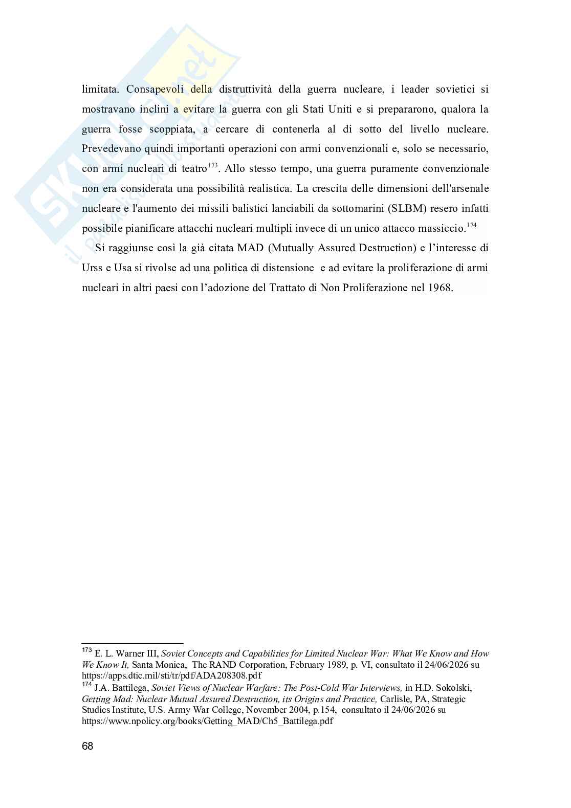 Guerra nucleare: strategie e piani dal 1946 al 1968 Pag. 71