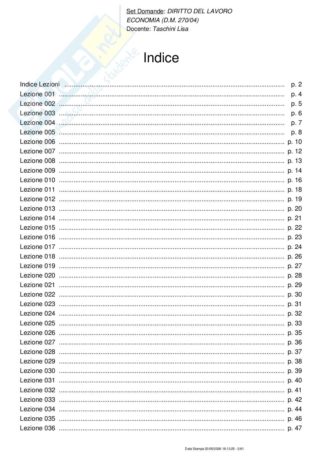 Paniere nuovo (2026) completo di diritto del lavoro Pag. 2