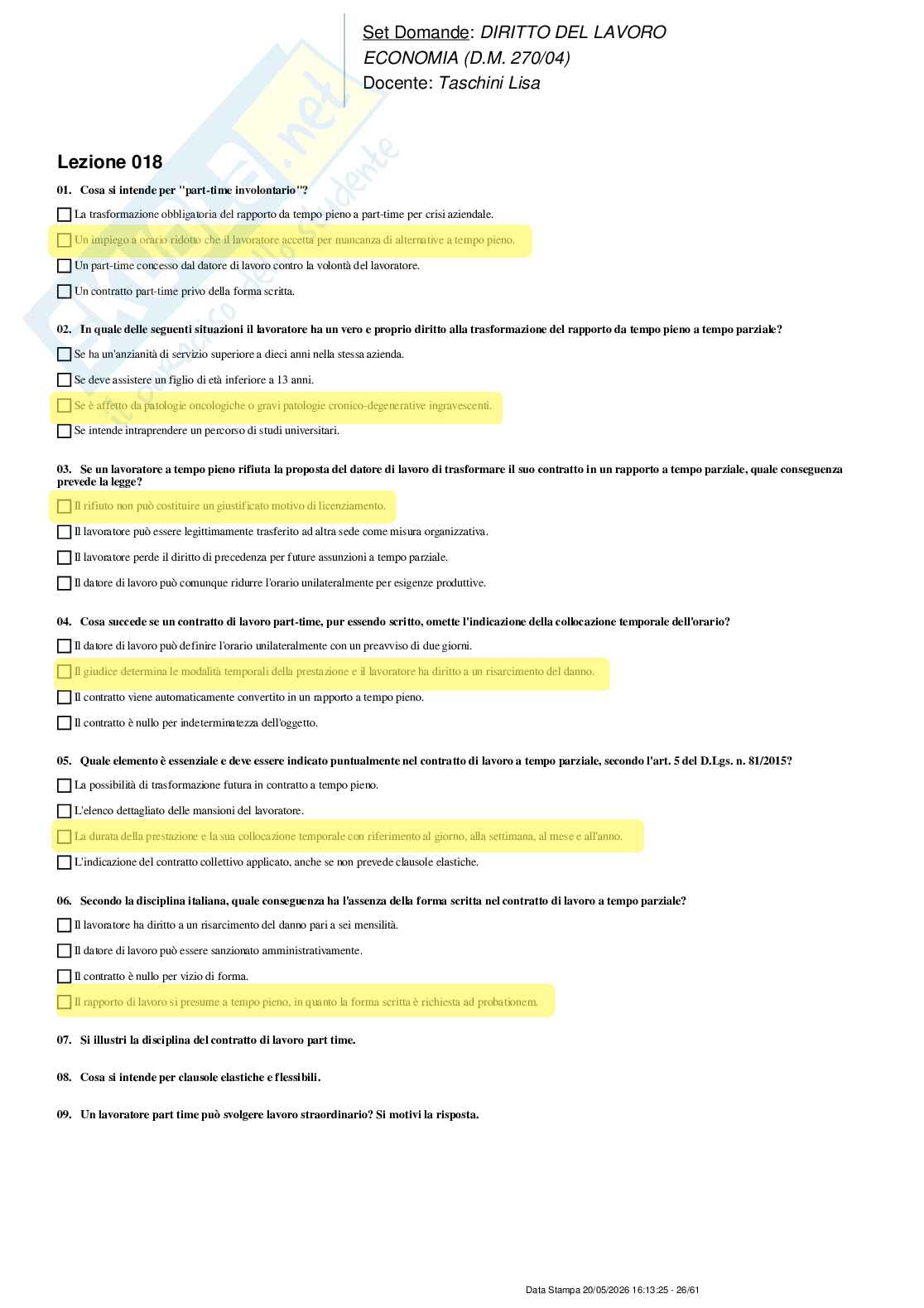 Paniere nuovo (2026) completo di diritto del lavoro Pag. 26