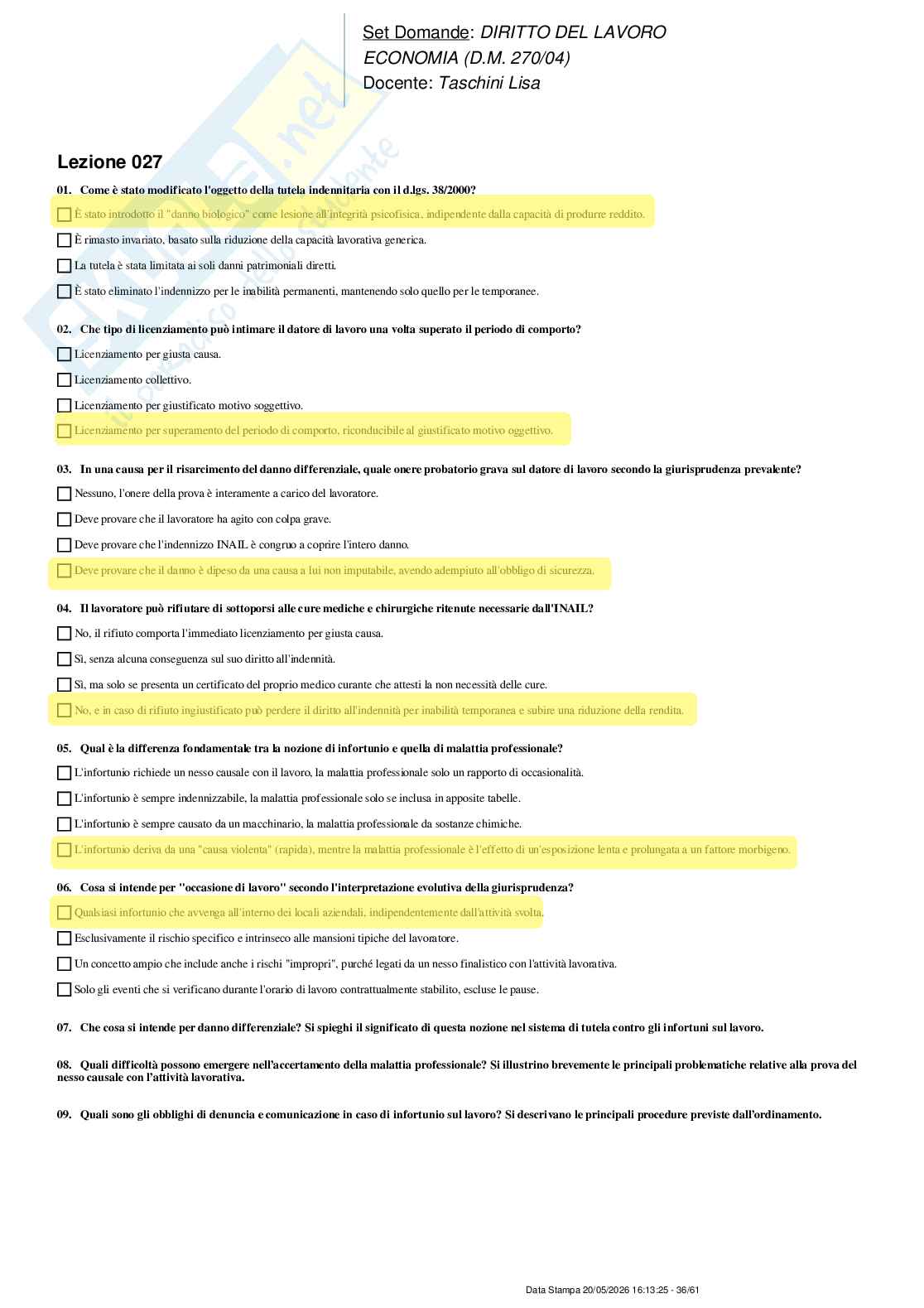 Paniere nuovo (2026) completo di diritto del lavoro Pag. 36