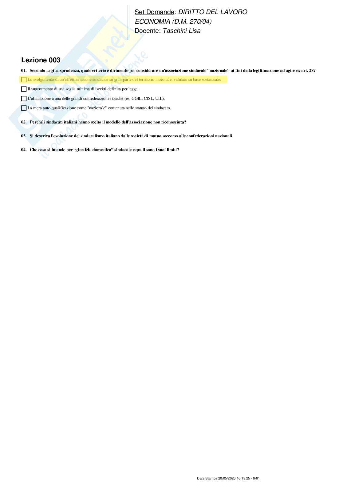 Paniere nuovo (2026) completo di diritto del lavoro Pag. 6