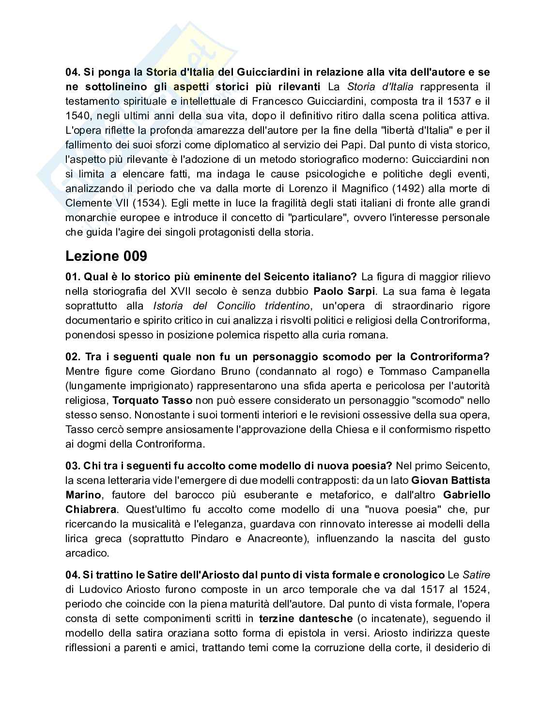 Letteratura italiana 1 - Lingue e culture europee e del resto del mondo Pag. 11