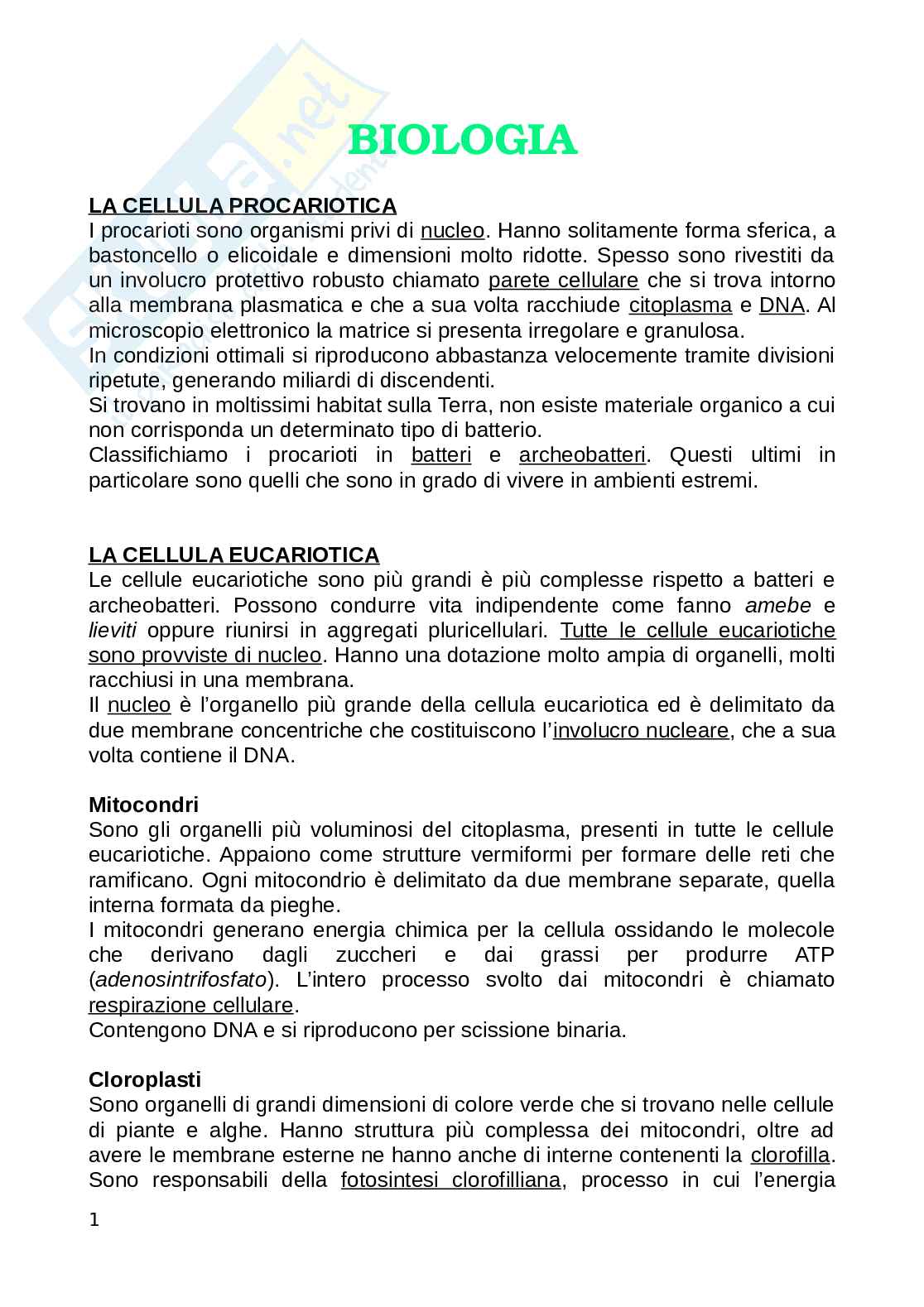 Biologia animale Pag. 1