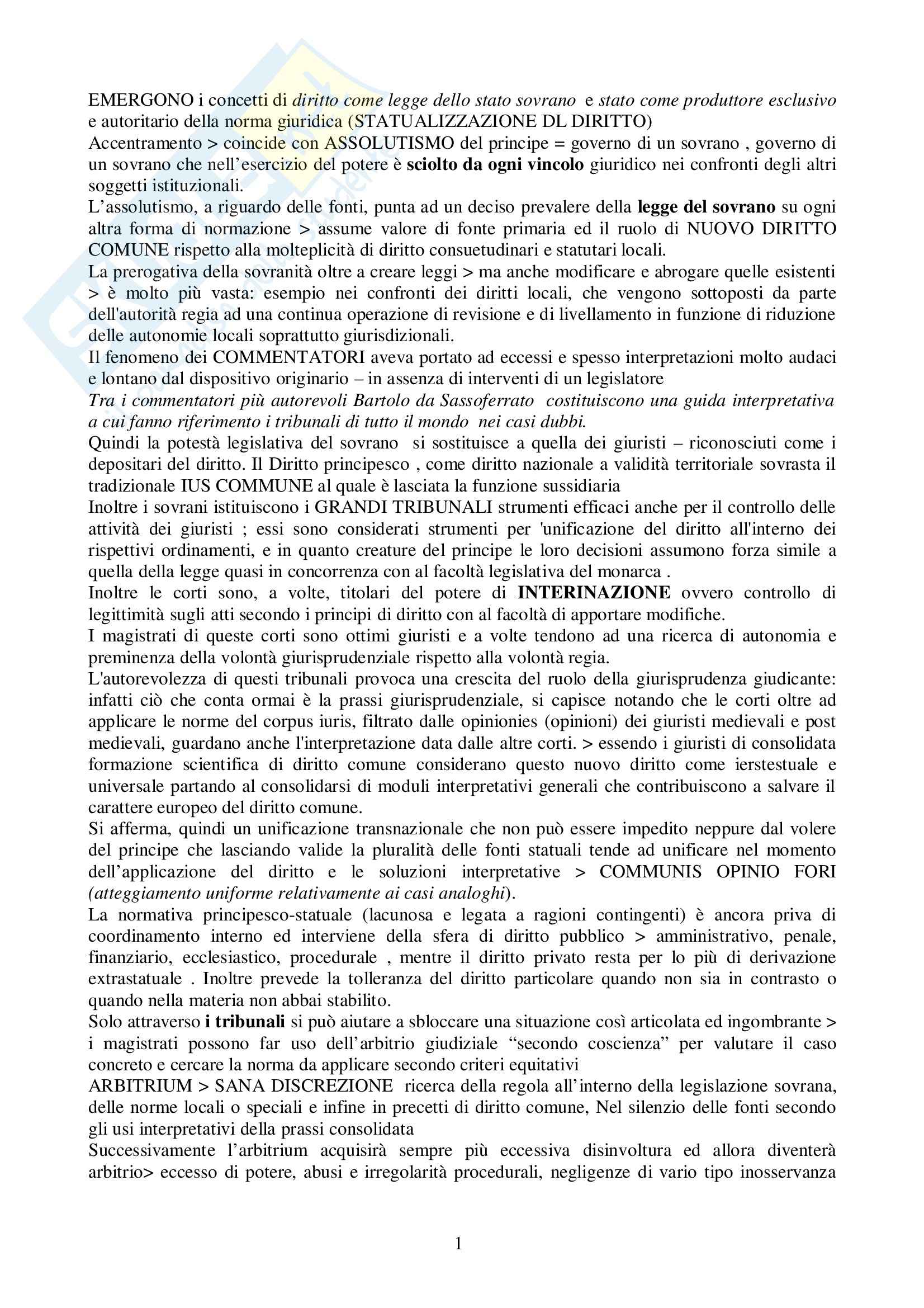 Riassunto esame Storia del Diritto Medievale, prof. Morelli, libro consigliato Dal diritto comune ai codici, Morelli Pag. 16