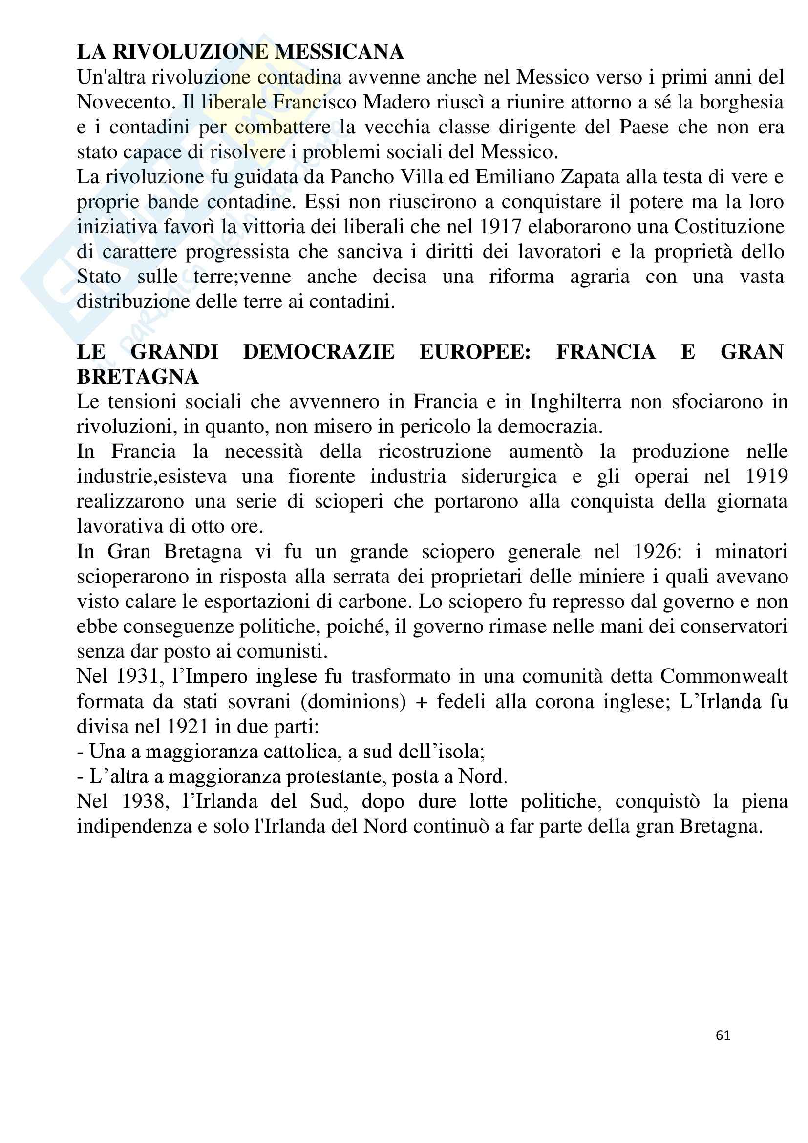 Storia contemporanea Pag. 61
