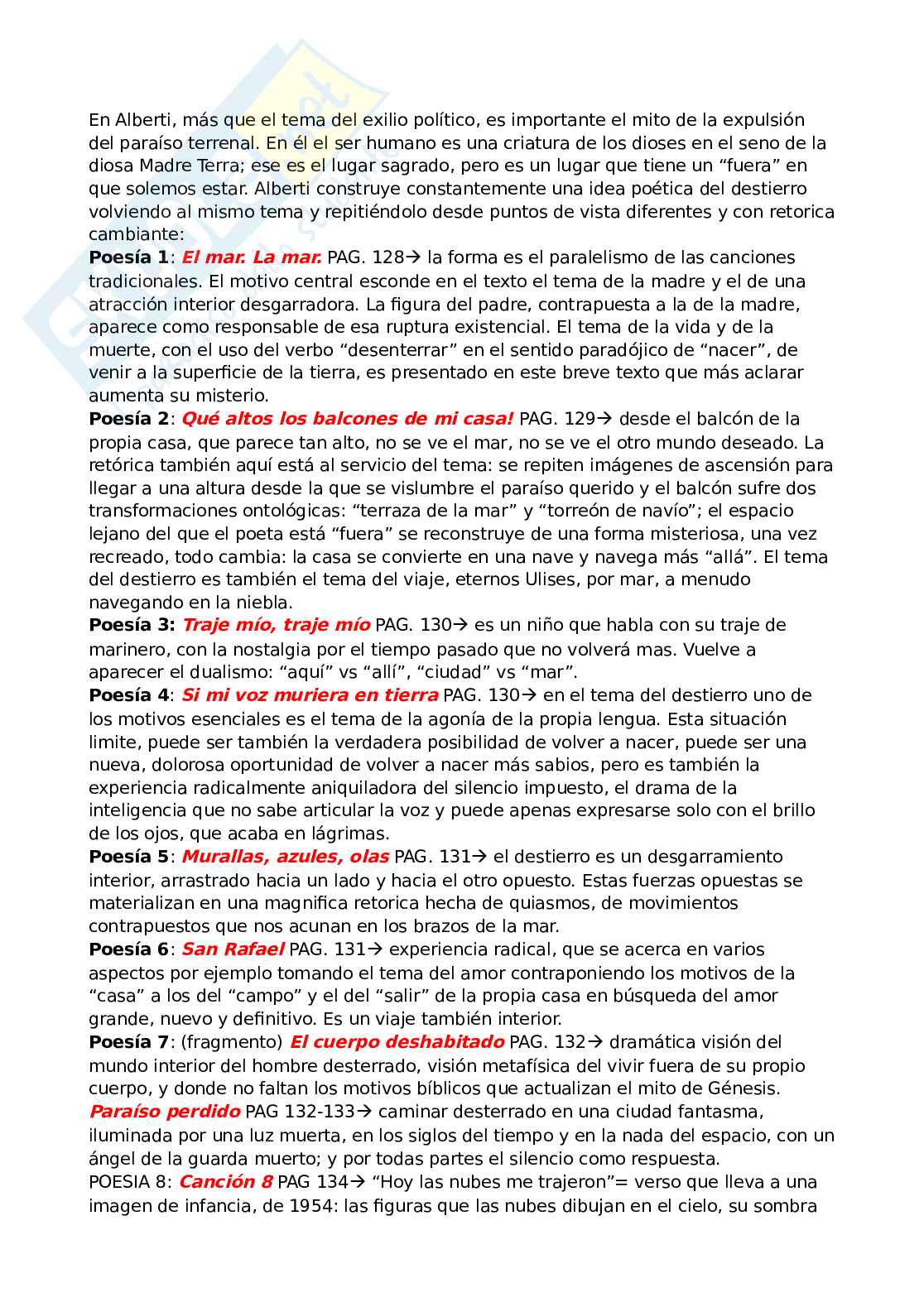 Riassunto esame Cultura, letteratura e storia della lingua spagnola, Prof. Assumma Maria Cristina, libro consigliato La deshumanizacion del arte, Luis de Llera Pag. 46