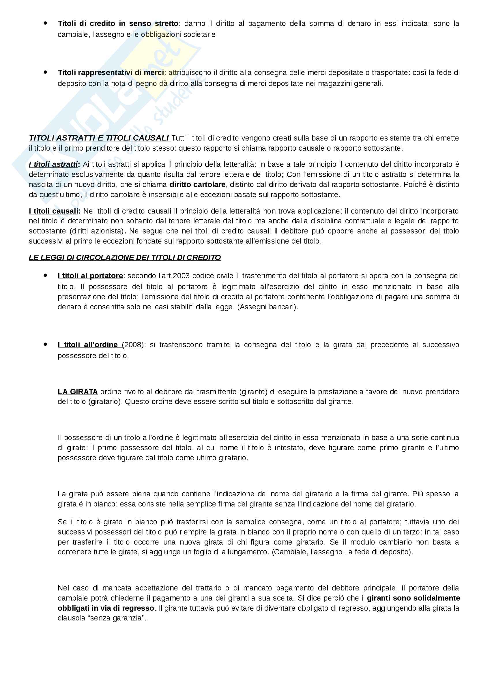I titoli di credito Pag. 2