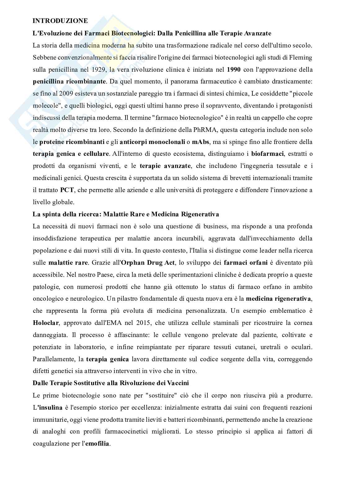 Farmacoterapia dei farmaci biotecnologici  Pag. 1