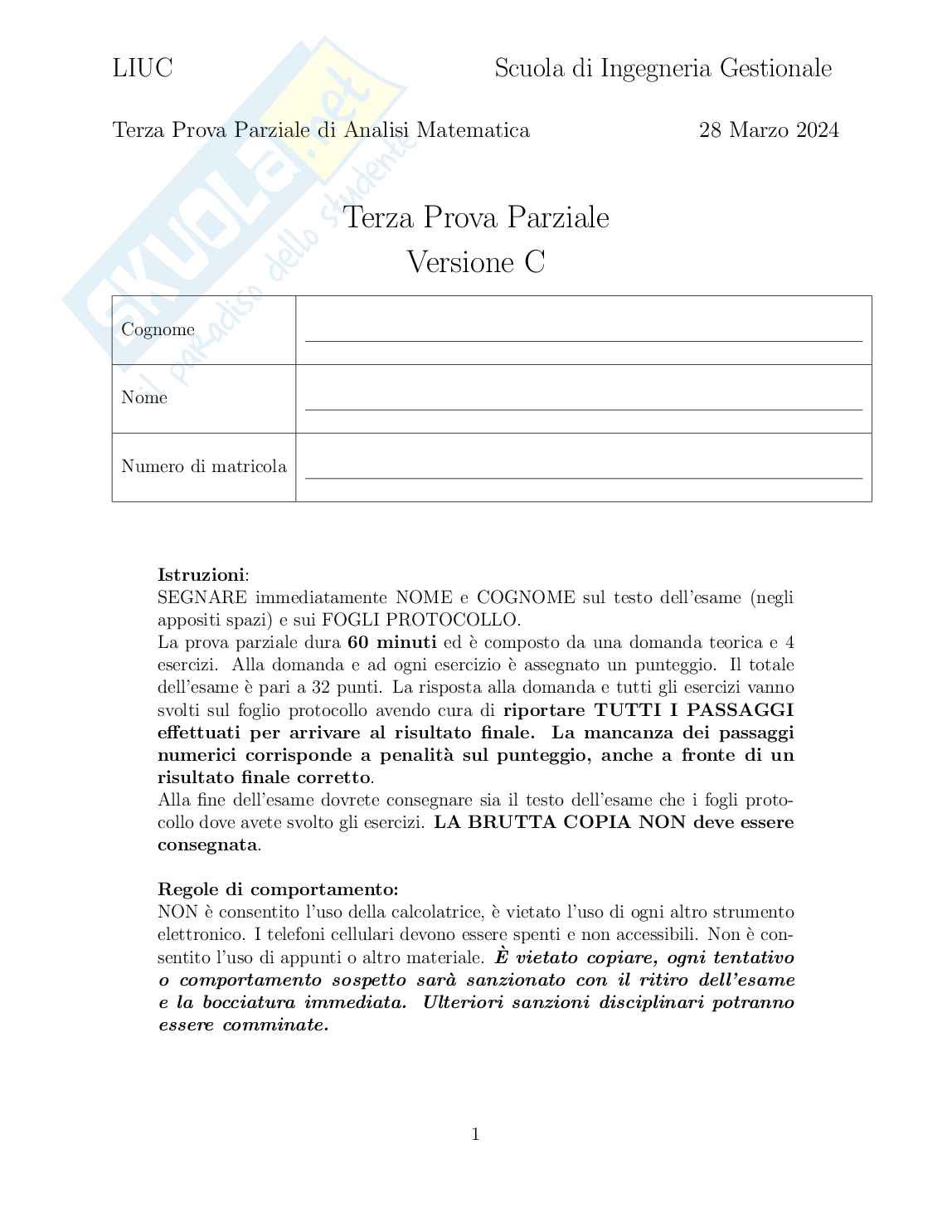 Analisi 2  Pag. 1