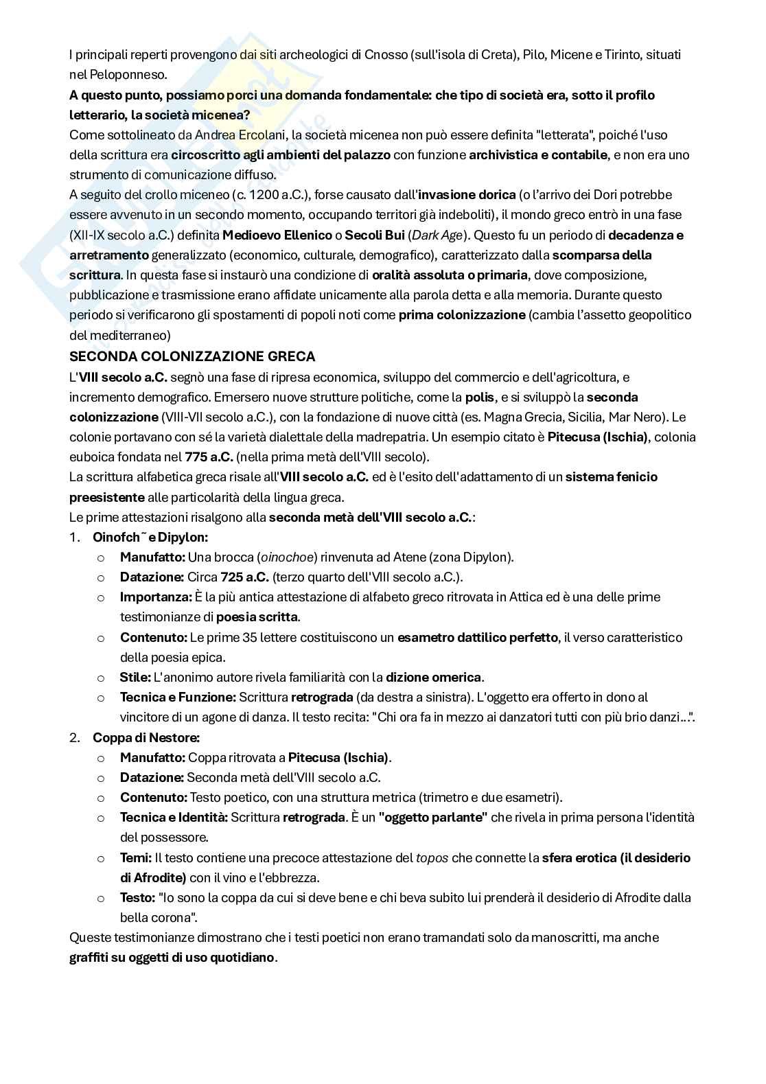 Introduzione alla cultura classica I (M-Z) (appunti lezioni) Pag. 2
