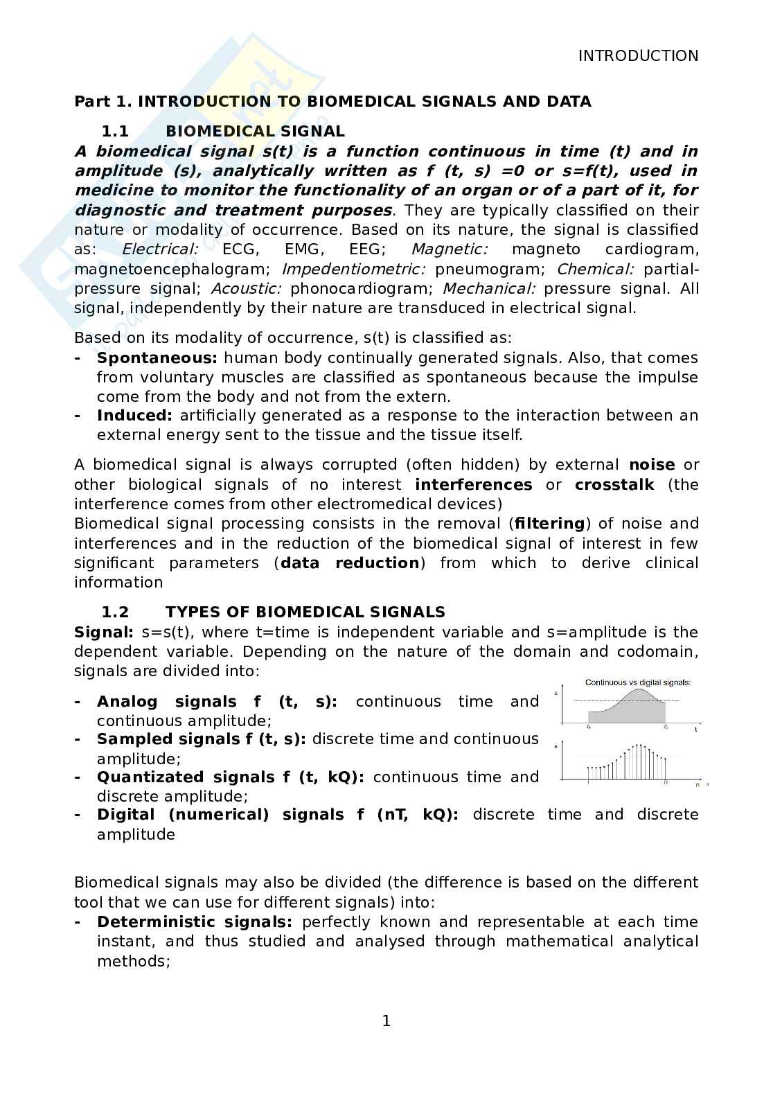 Biomedical Signal and data processing Pag. 1