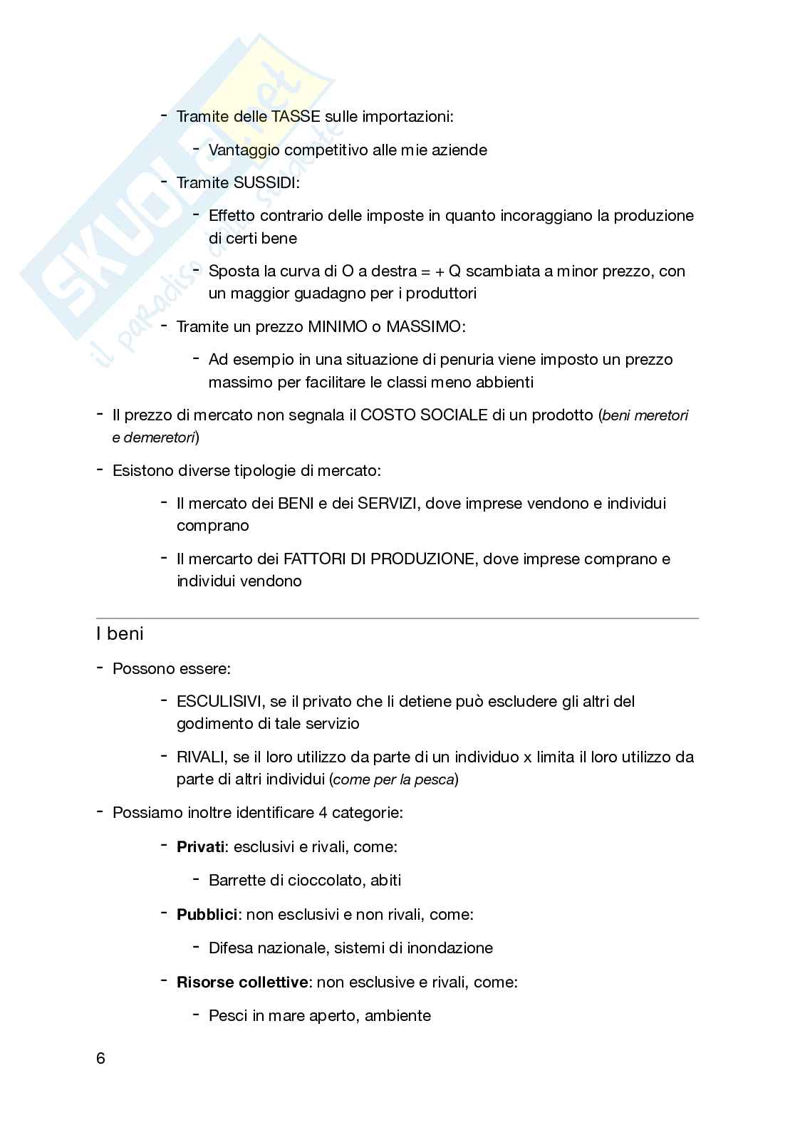 Schema di Microeconomia per Istituzioni di economia politica Pag. 6