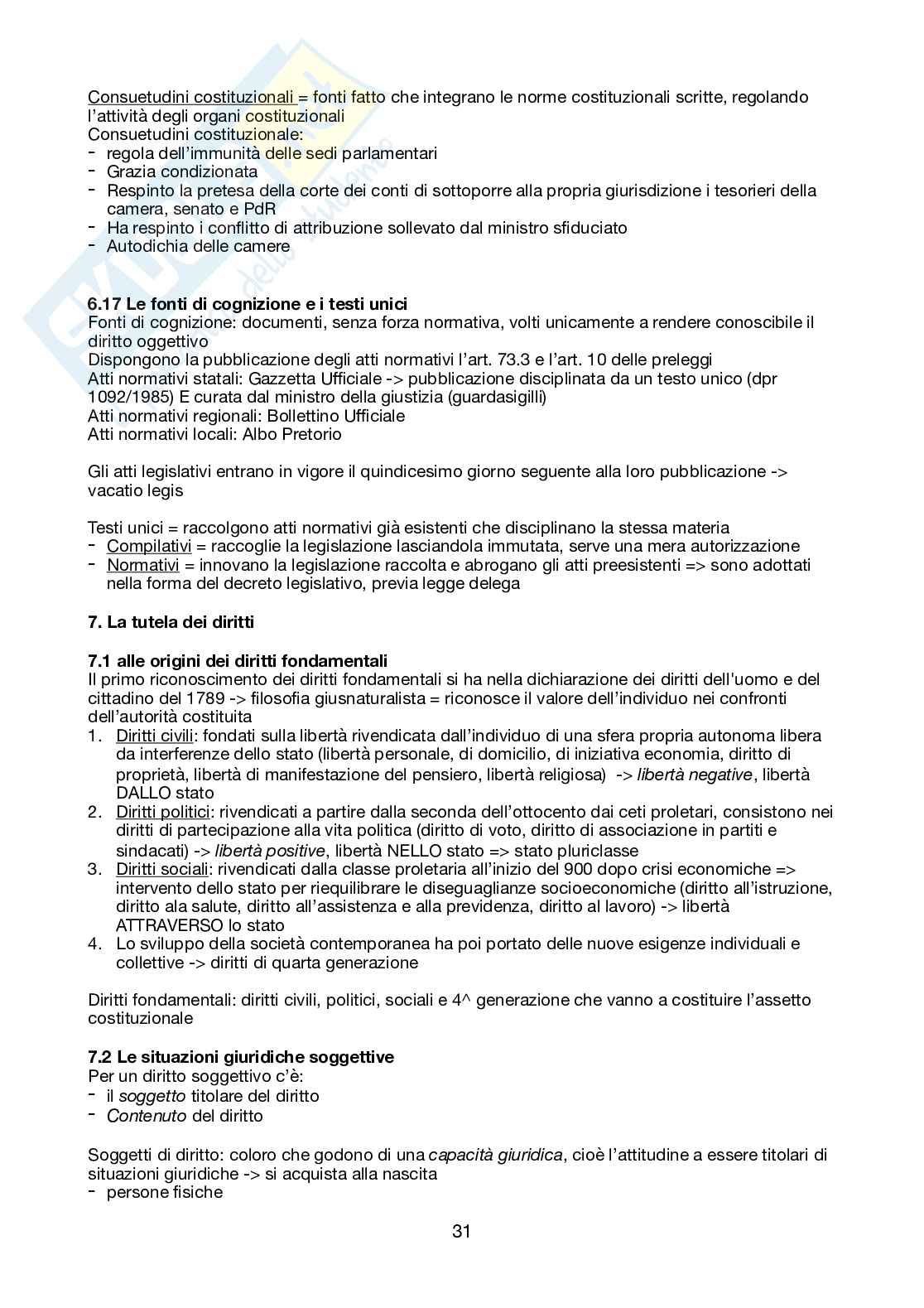 Riassunto esame Diritto Costituzionale, Prof. Paletta Angelo, libro consigliato Corso di Diritto Costituzionale, Barbera e Fusaro Pag. 31