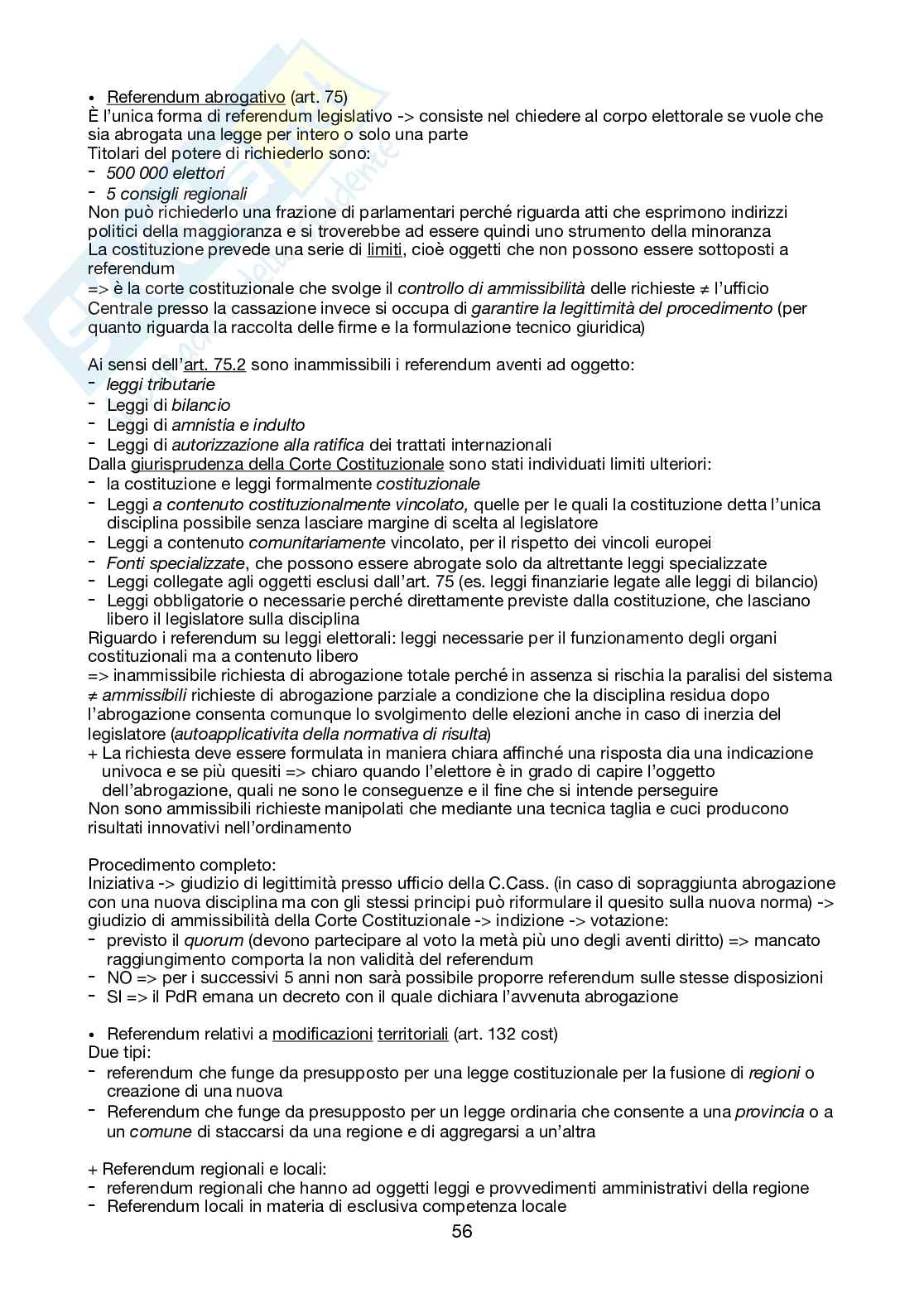 Riassunto esame Diritto Costituzionale, Prof. Paletta Angelo, libro consigliato Corso di Diritto Costituzionale, Barbera e Fusaro Pag. 56