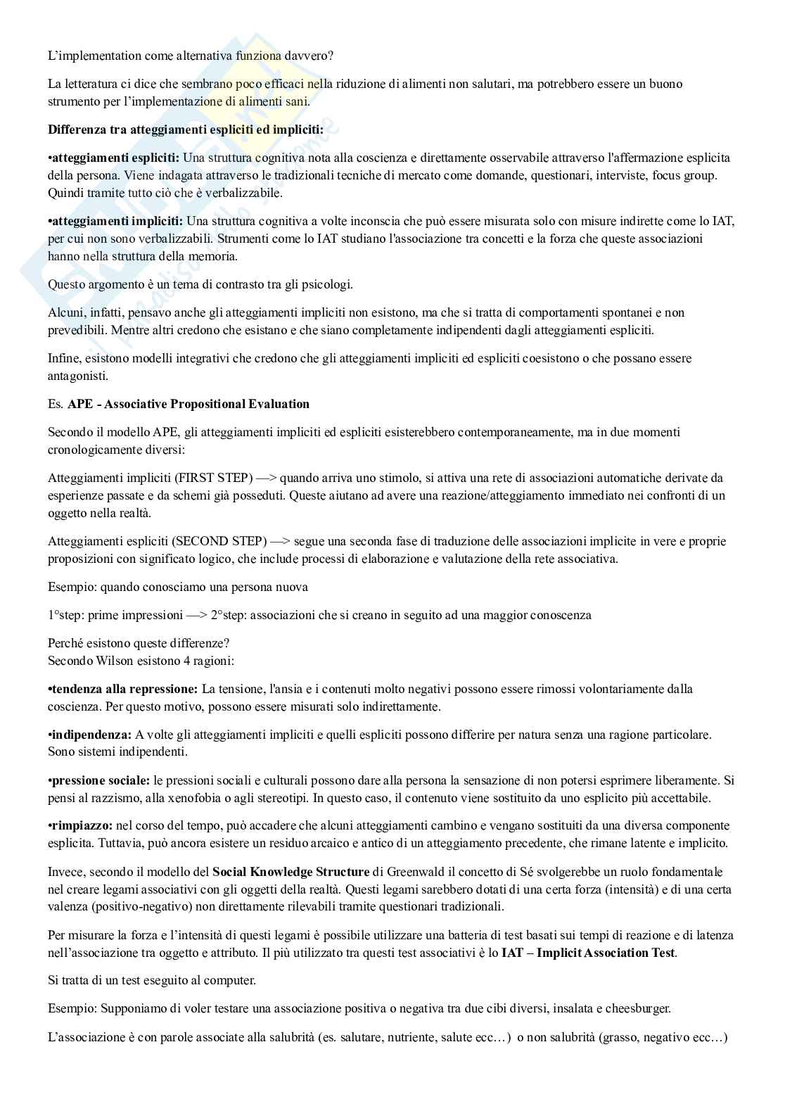 Economia e psicologia dei consumi alimentari Pag. 16