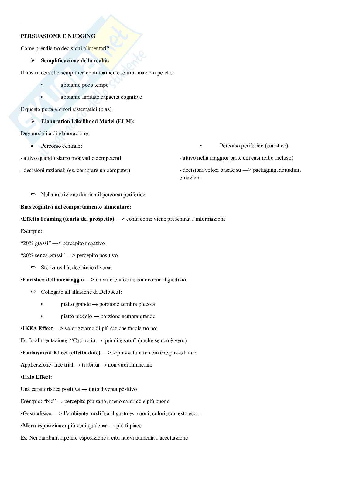 Economia e psicologia dei consumi alimentari Pag. 21