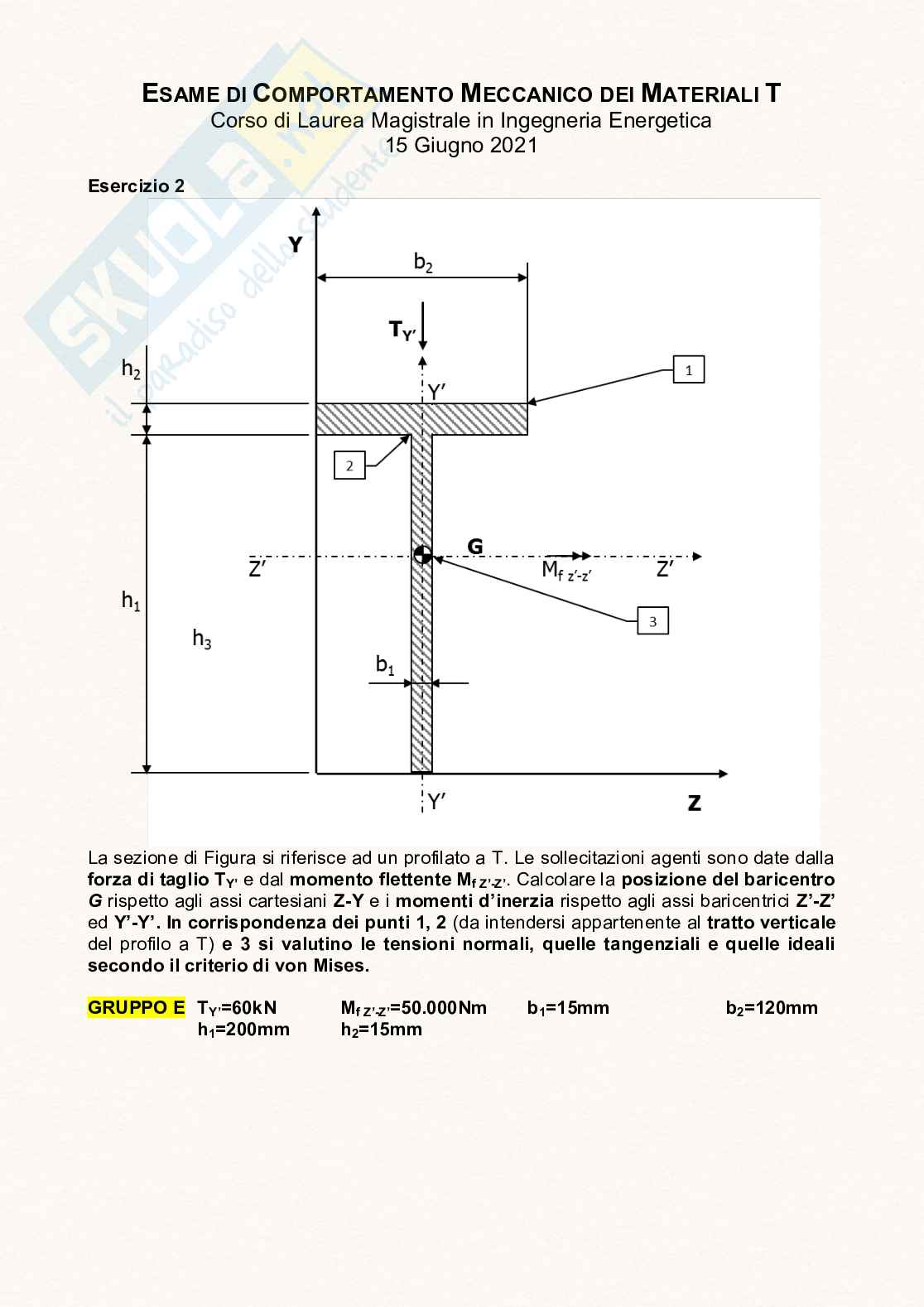 Esercizi svolti in classe Comportamento meccanico dei materiali Pag. 26