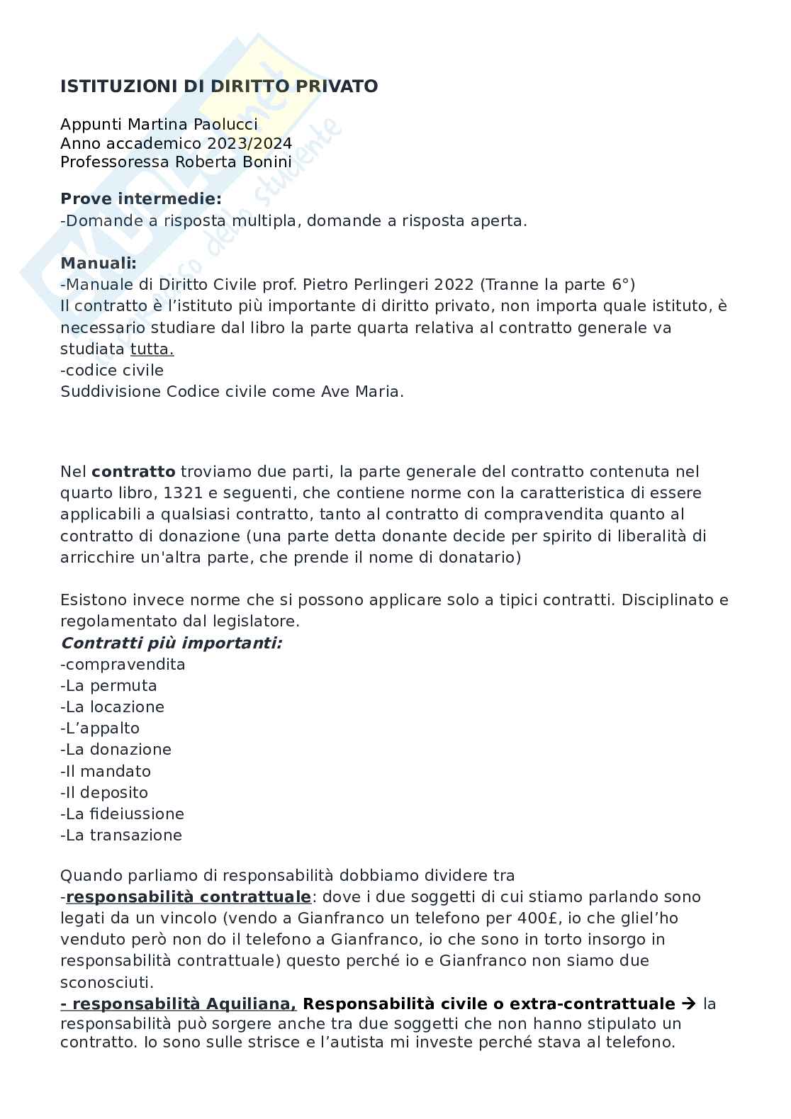 Diritto privato Pag. 1