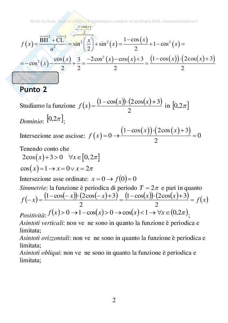 2010 - Liceo scientifico di ordinamento, sessione straordinaria Pag. 2