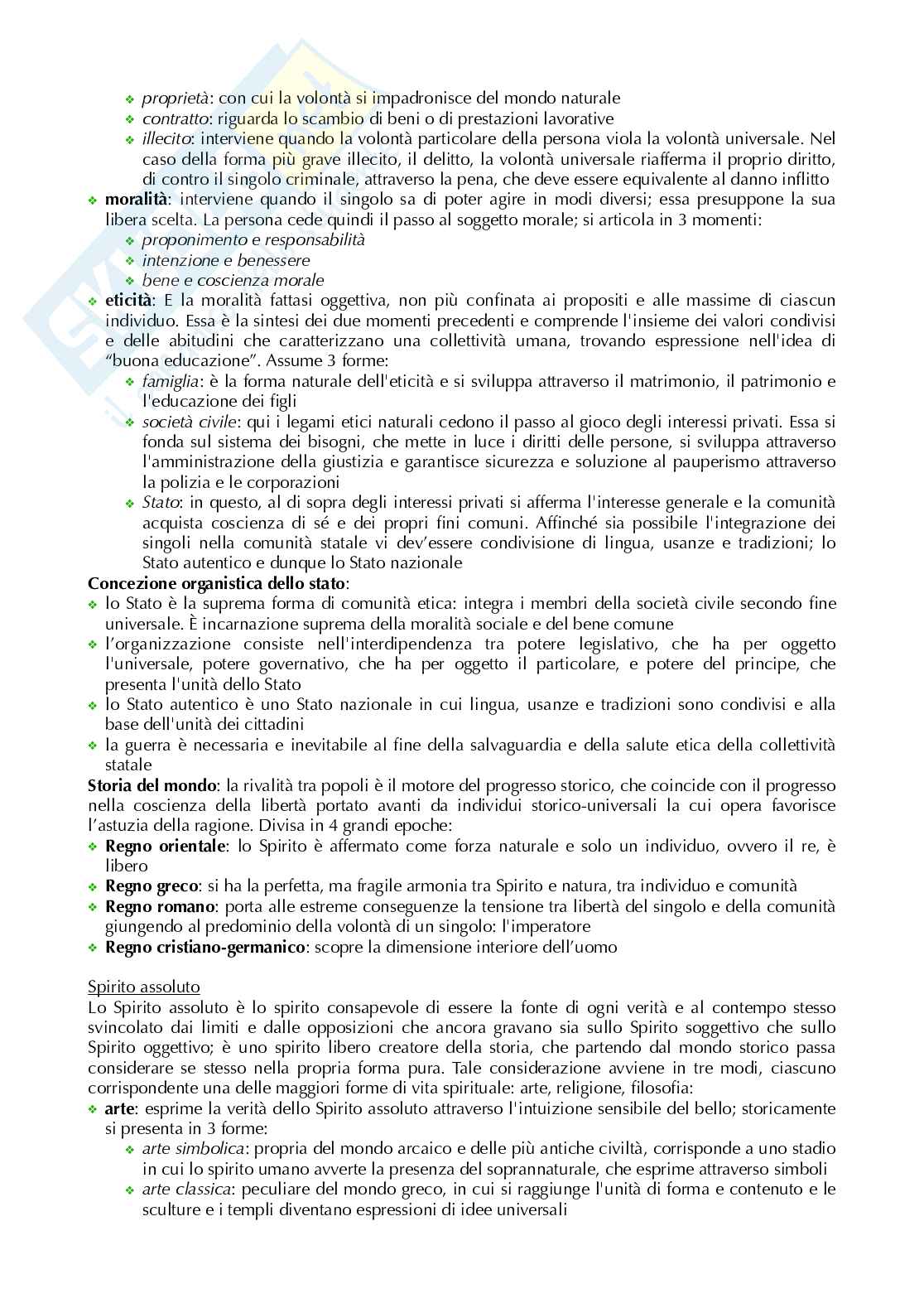 Hegel, Georg Wilhelm Friedrich - Riassunto del pensiero filosofico Pag. 6
