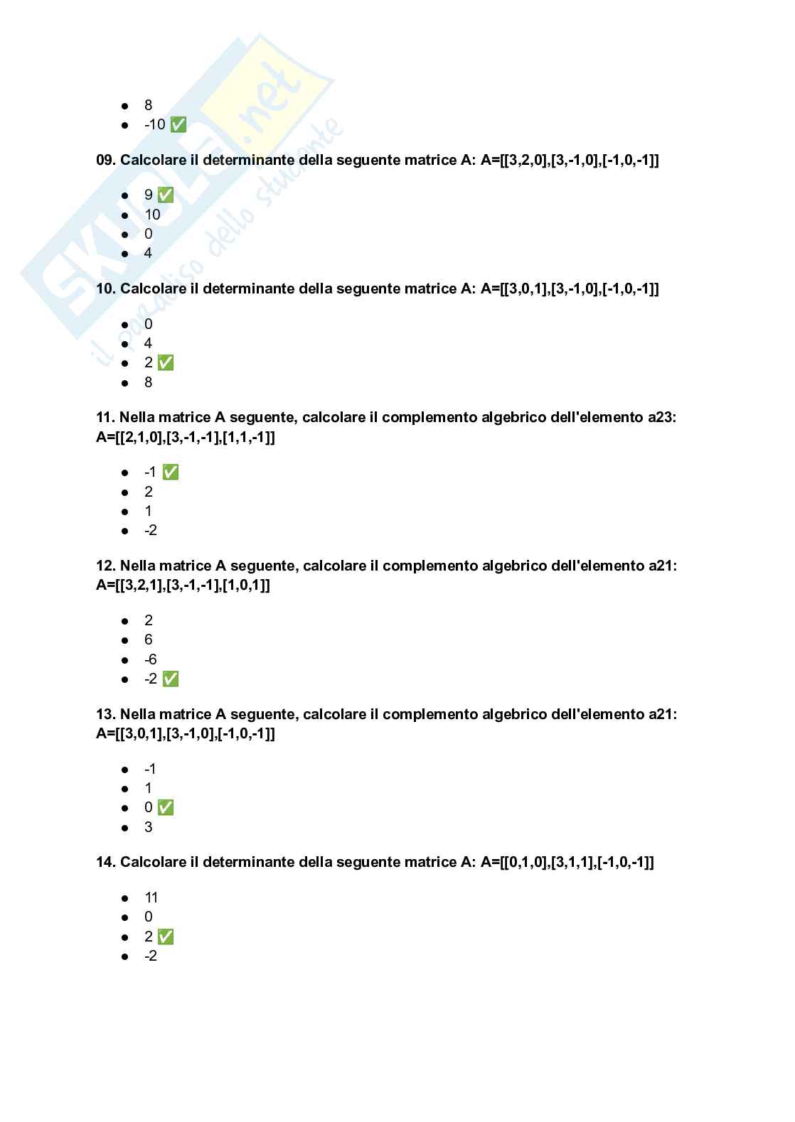 Paniere completo Metodi matematici, 2026 Pag. 31