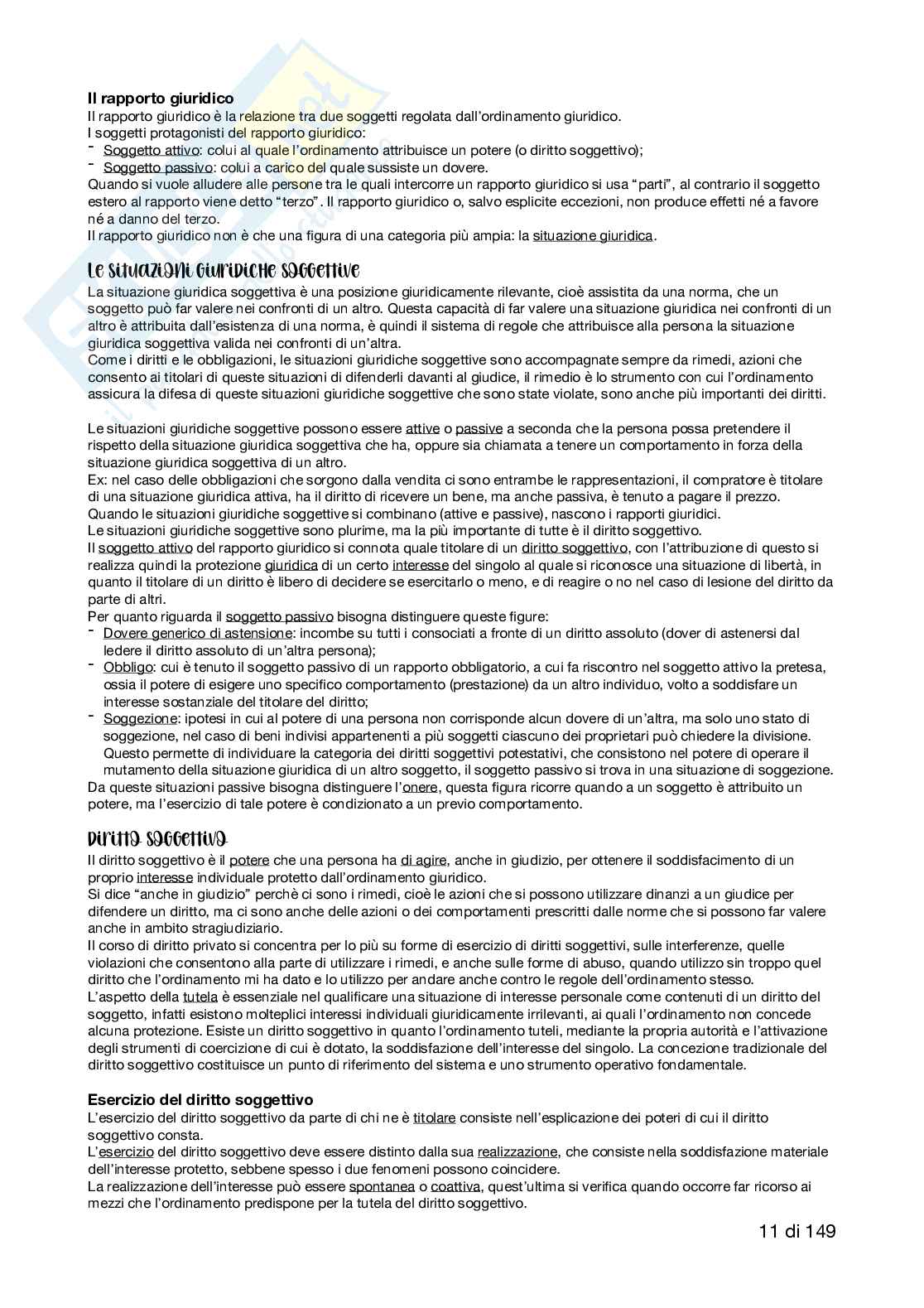 Riassunto esame Diritto privato, Prof. Quarta Alessandra, libro consigliato Manuale di diritto privato, Torrente, Schlesinger Pag. 11