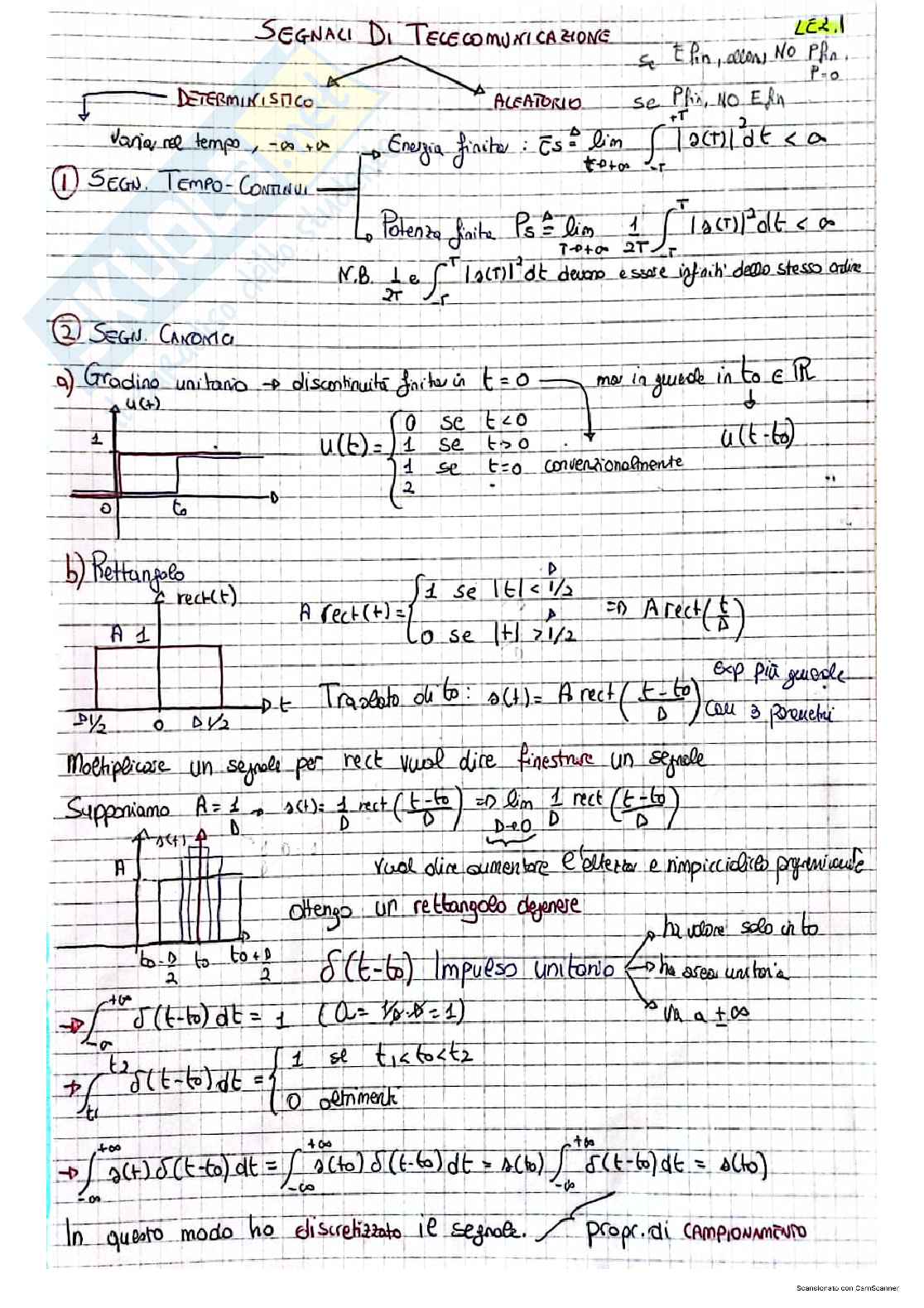 Appunti di Teoria di teoria dei segnali Pag. 1