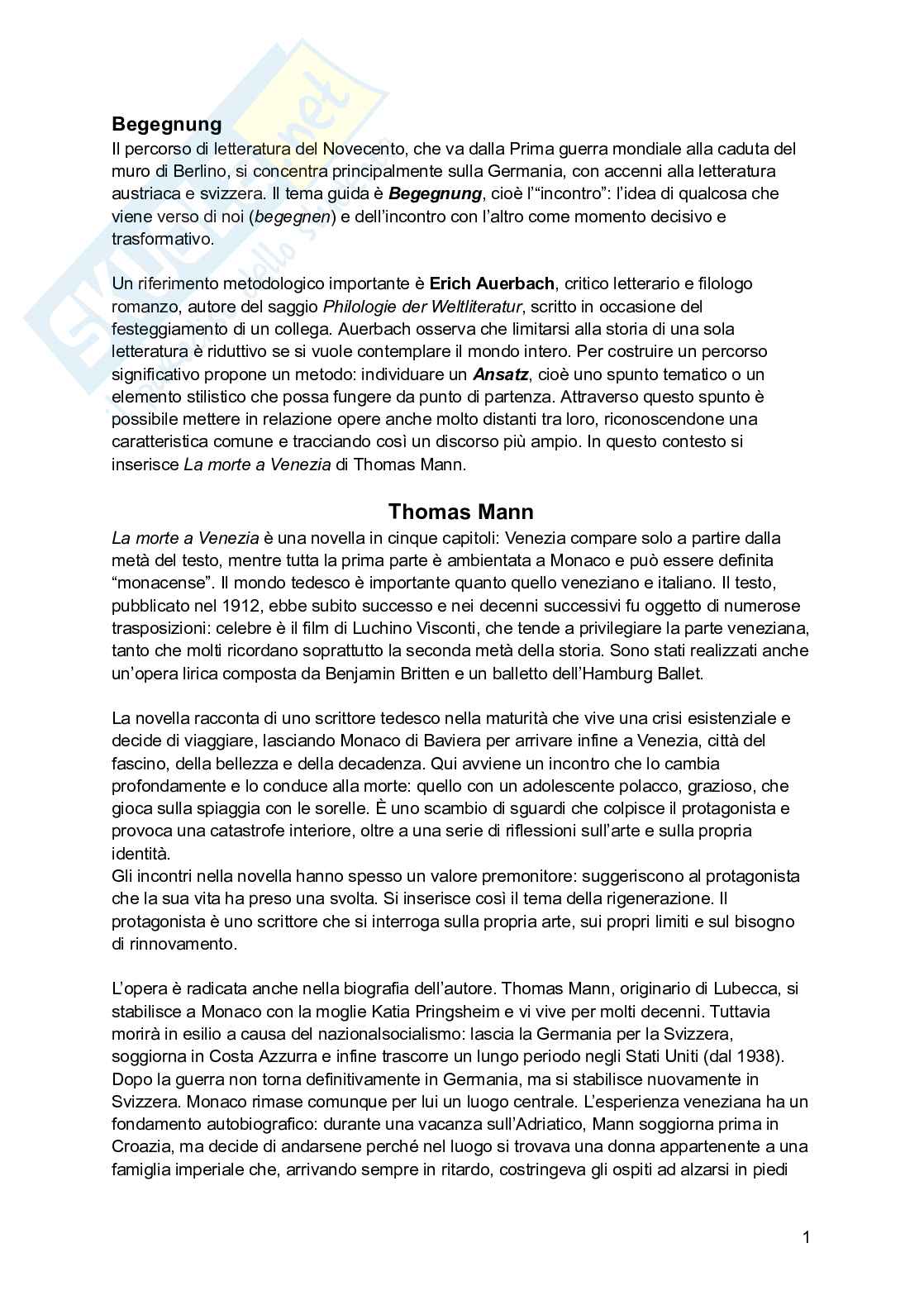 Letteratura tedesca 1 Pag. 1
