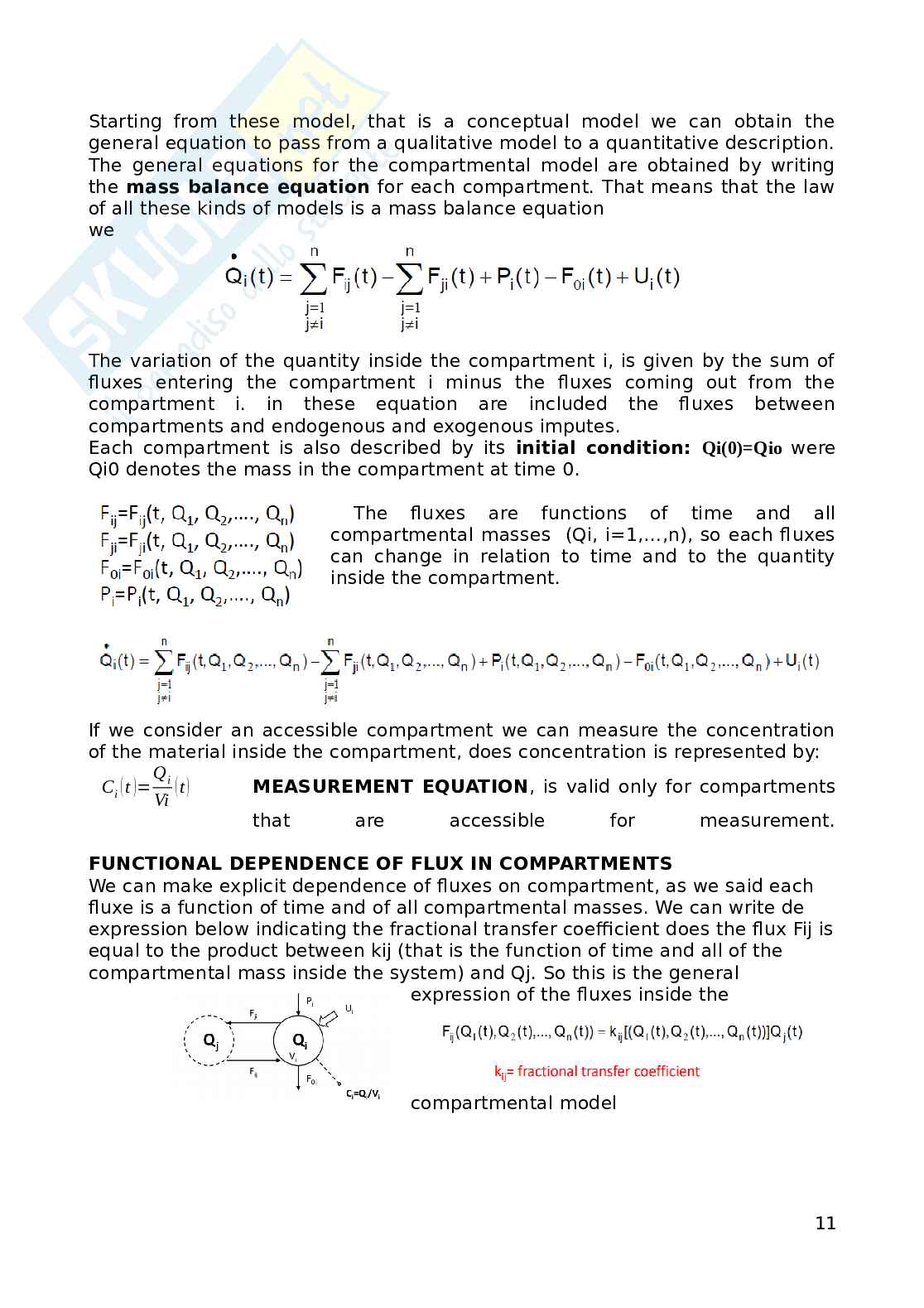 Models and Control of Biological System Pag. 11