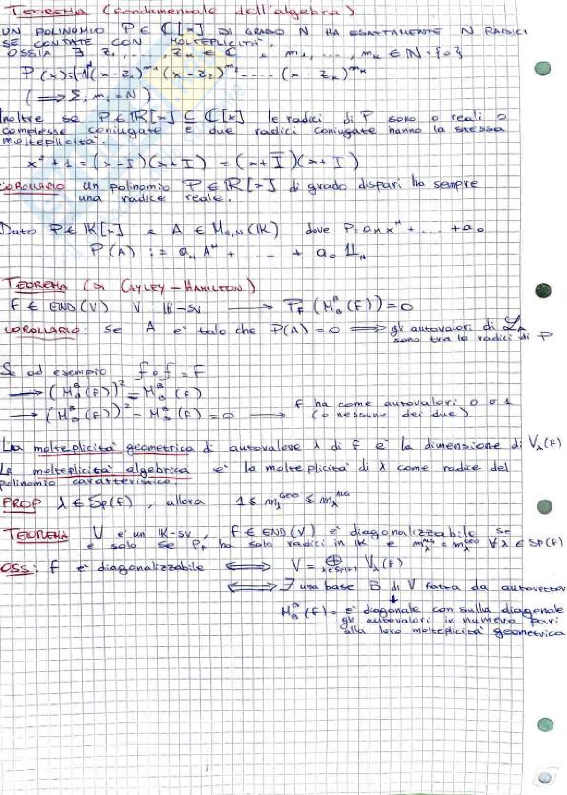 Appunti Geometria e algebra lineare + Formulario + Esercizi svolti e guida pratica alla Risoluzione degli Esercizi D'esame | Ingegneria  Pag. 61